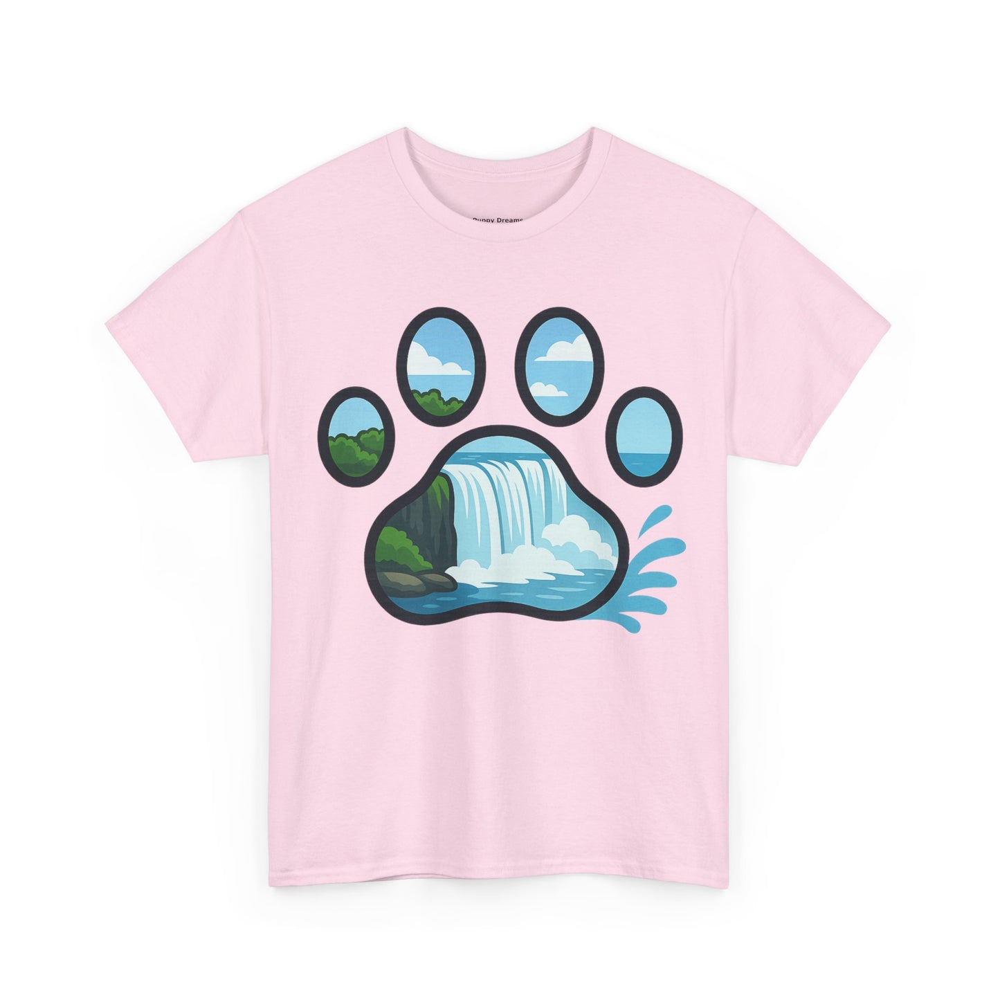 Nature-Inspired Paw Print Tee, Unisex Heavy Cotton Tee, Cute Animal Shirt, Outdoor Lover Gift, Eco-Friendly Apparel, Casual Wear