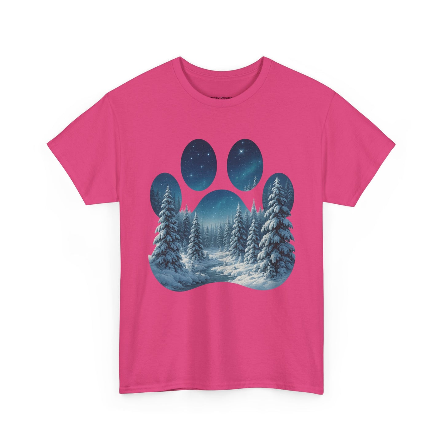 Nighttime Forest Scene Unisex Heavy Cotton Tee, Vintage Aesthetic T-Shirt, Nature Lover Gift, Outdoor Adventure Shirt, Cozy Casual Tee