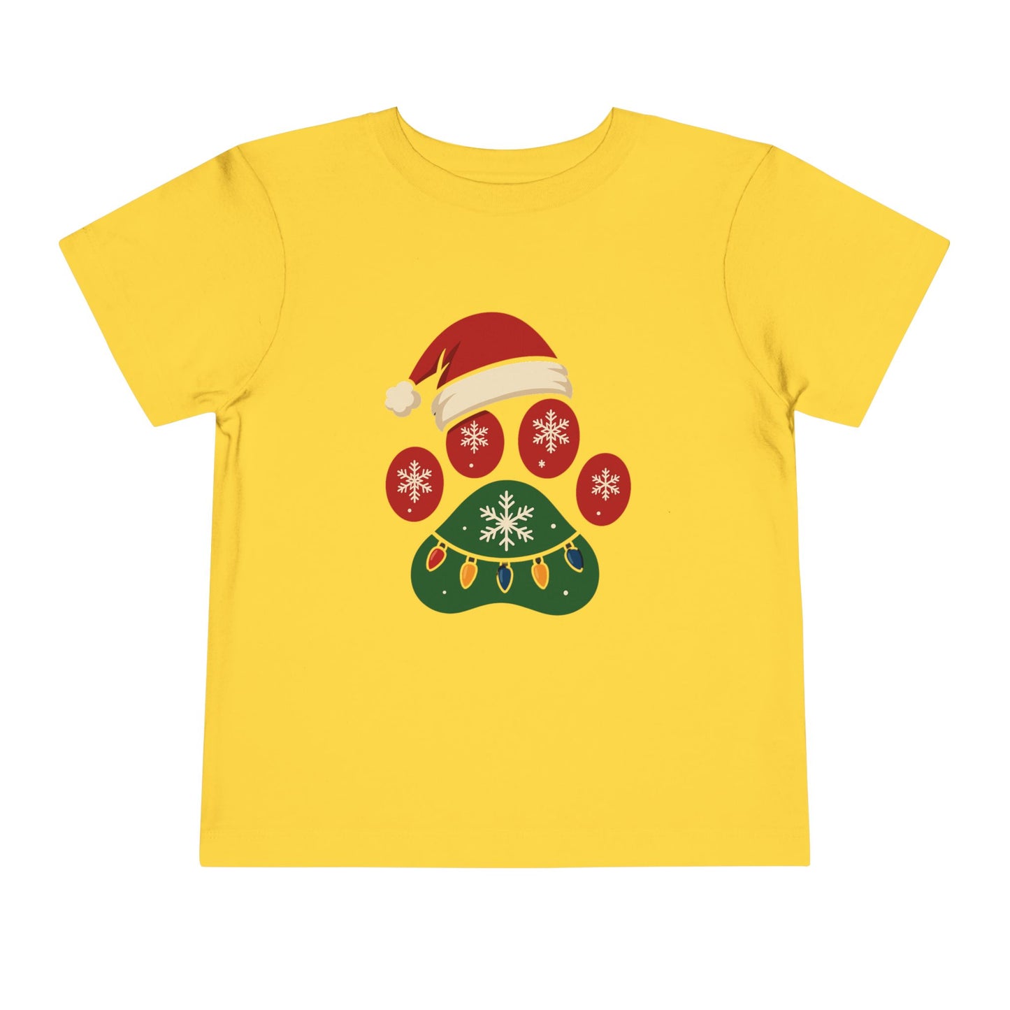 Christmas Toddler Tee with Holiday Paw Print Design, Cute Kids T-Shirt, Santa Dogs Tee, Holiday Outfit, Festive Child Shirt