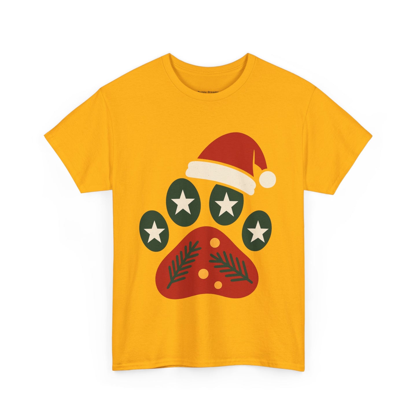Festive Paw Print Tee, Holiday T-Shirt, Dog Lover Gift, Christmas Apparel, Unisex Cotton Shirt