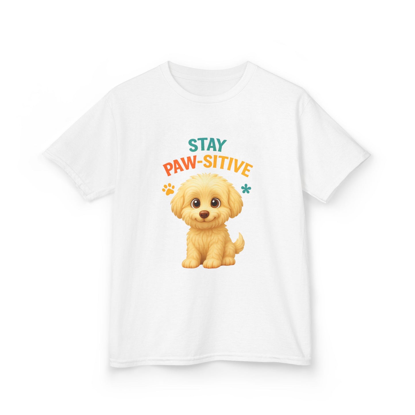 Kids Paw-sitive Tee, Cute Dog T-Shirt, Fun Gift for Animal Lovers, Birthday Apparel, Pet-Themed Kids Clothing