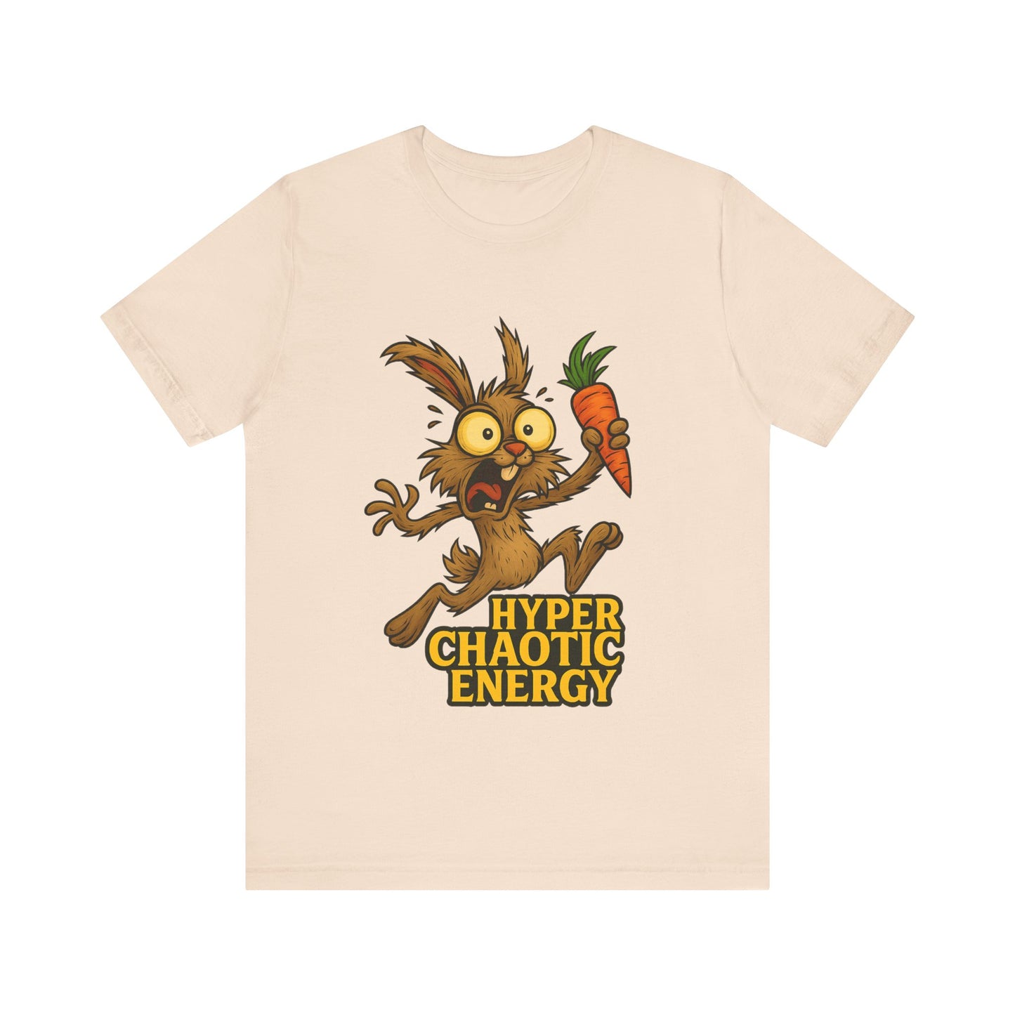Rabbit Cartoon Tee - "Hyper Chaotic Energy" / "Rabbits Let Me Overthink About It" Graphic T-Shirt