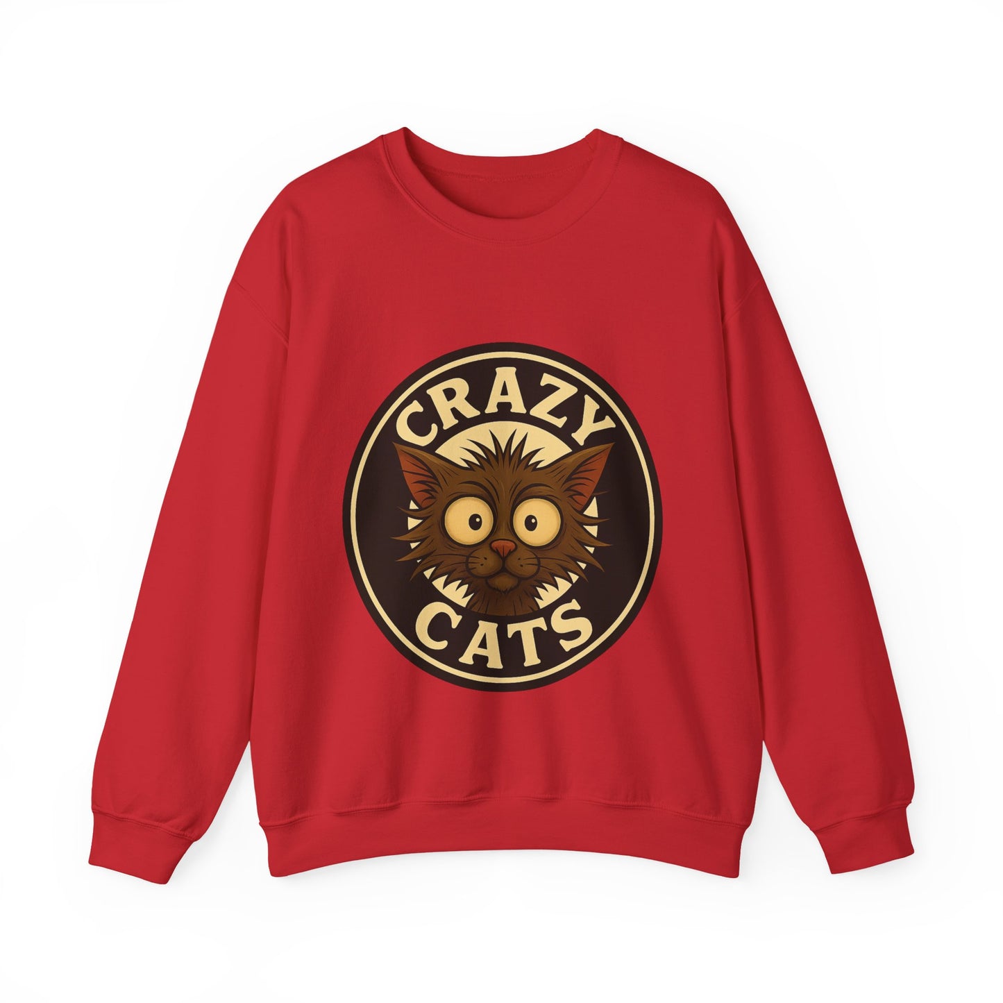 Crazy Cats Crewneck Sweatshirt — Vintage Cat Graphic Pullover