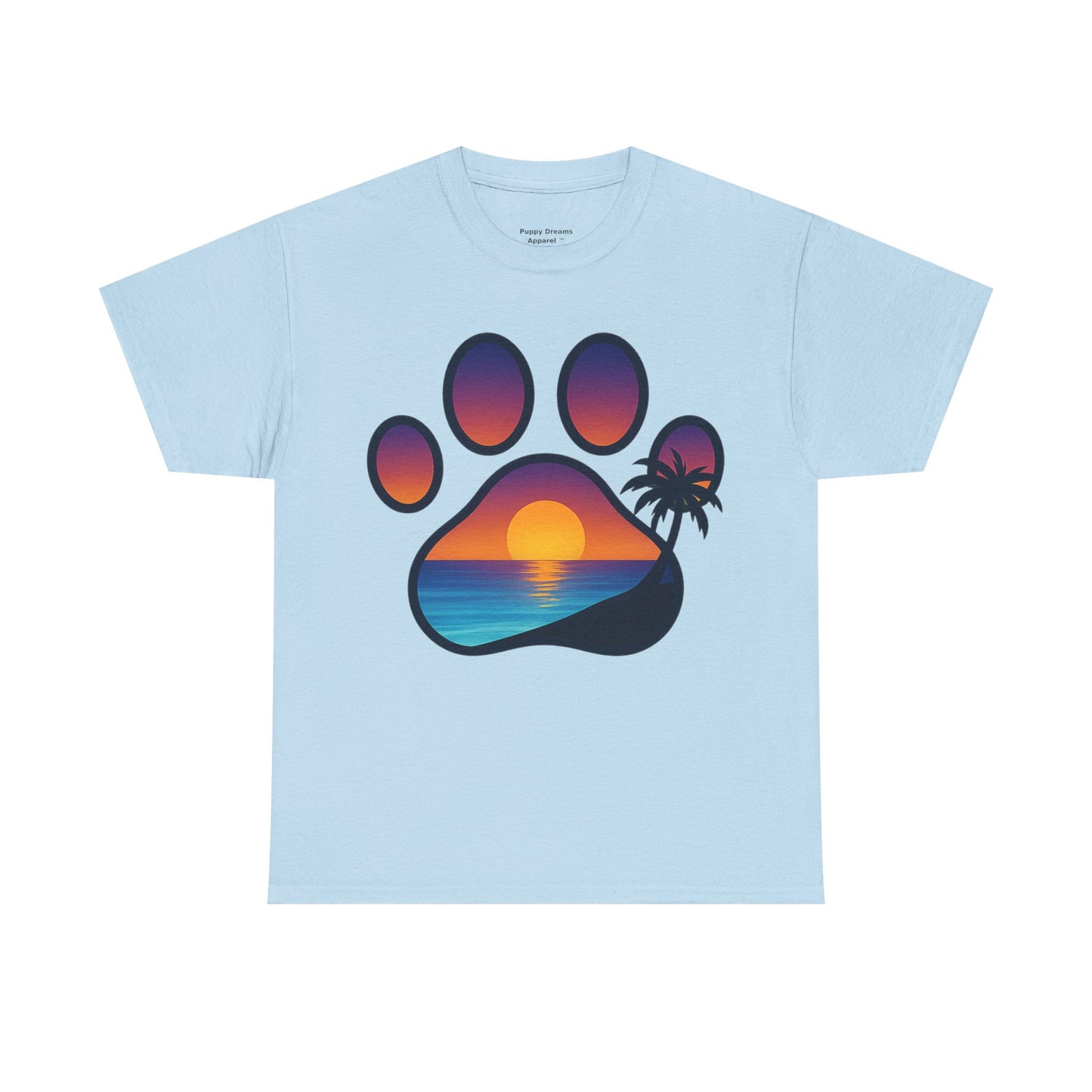 Sunset Beach Paw Print Tee | Pet Lovers Shirt, Gift for Dog Owners, Casual Wear, Summer Vibes, Animal Lover Apparel