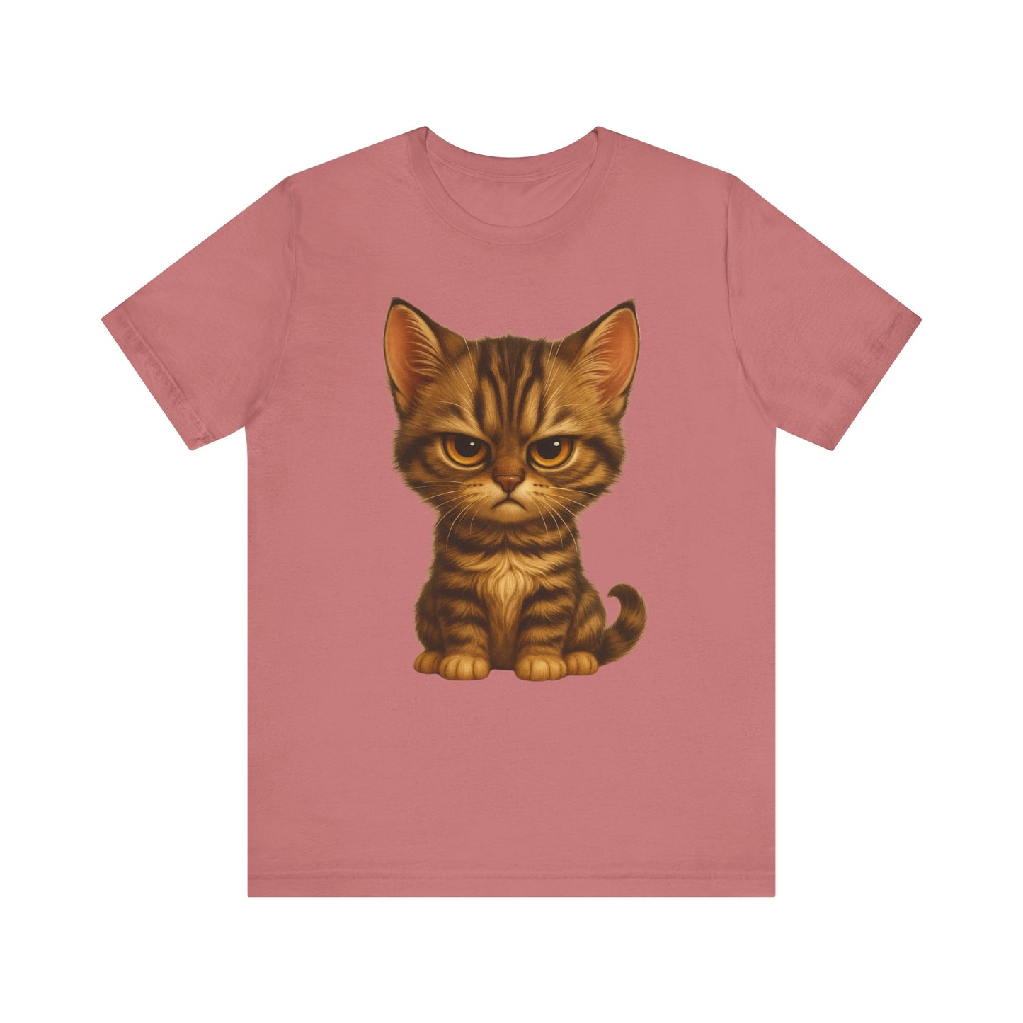 Cute Grumpy Tabby Kitten T-Shirt — Adorable Cat Graphic Tee