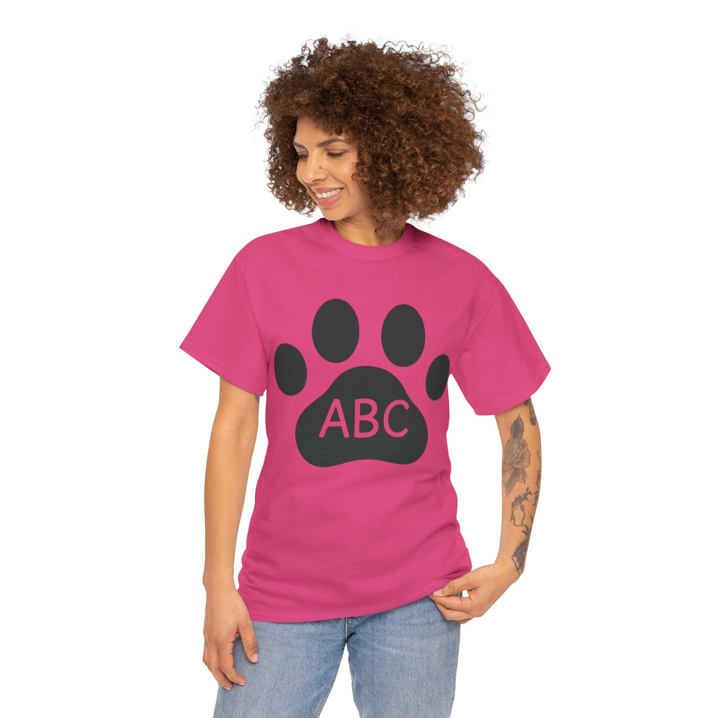Customizable Pet Paw Print Tee, Cute Pet Lover Shirt, Unisex Cotton T-Shirt, Gift for Dog Owners, Animal Lover Apparel