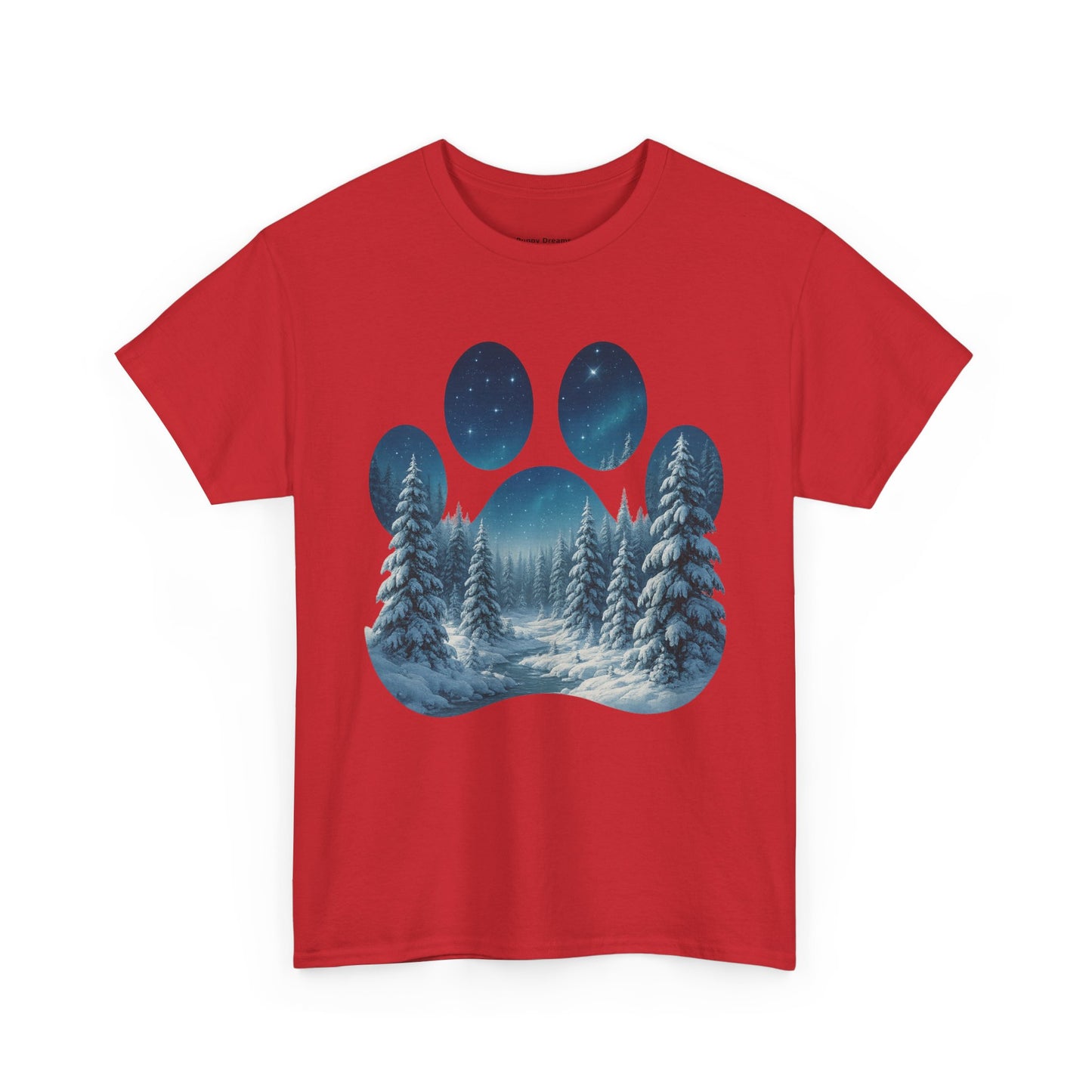 Nighttime Forest Scene Unisex Heavy Cotton Tee, Vintage Aesthetic T-Shirt, Nature Lover Gift, Outdoor Adventure Shirt, Cozy Casual Tee