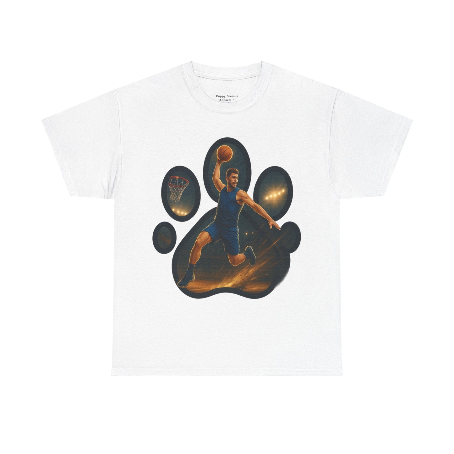 Paw Print Sports Tee | Unisex Heavy Cotton T-Shirt, Animal Lover Gift, Athletes Apparel, Cool Gym Wear, Unique Pet Lover Gift