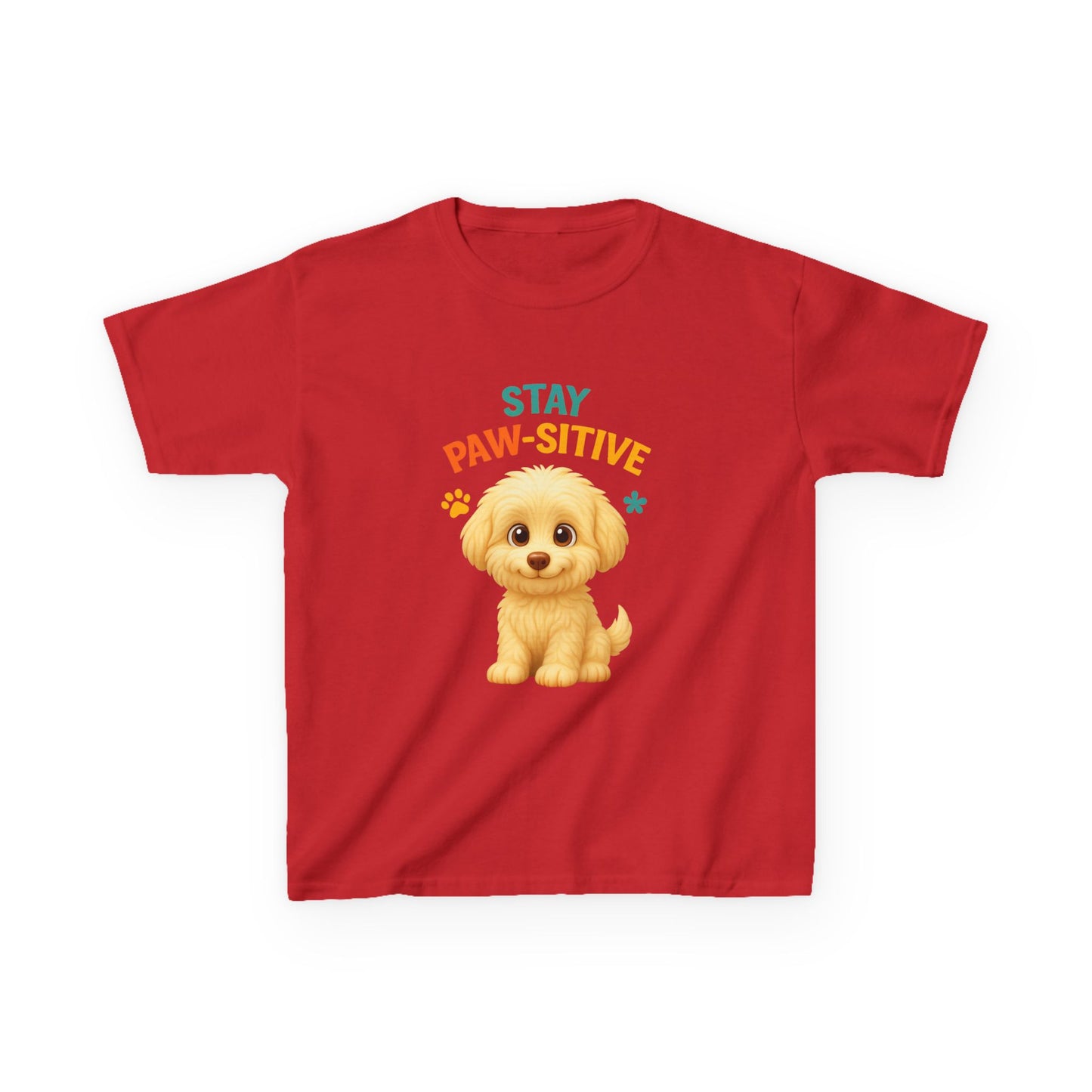 Kids Paw-sitive Tee, Cute Dog T-Shirt, Fun Gift for Animal Lovers, Birthday Apparel, Pet-Themed Kids Clothing