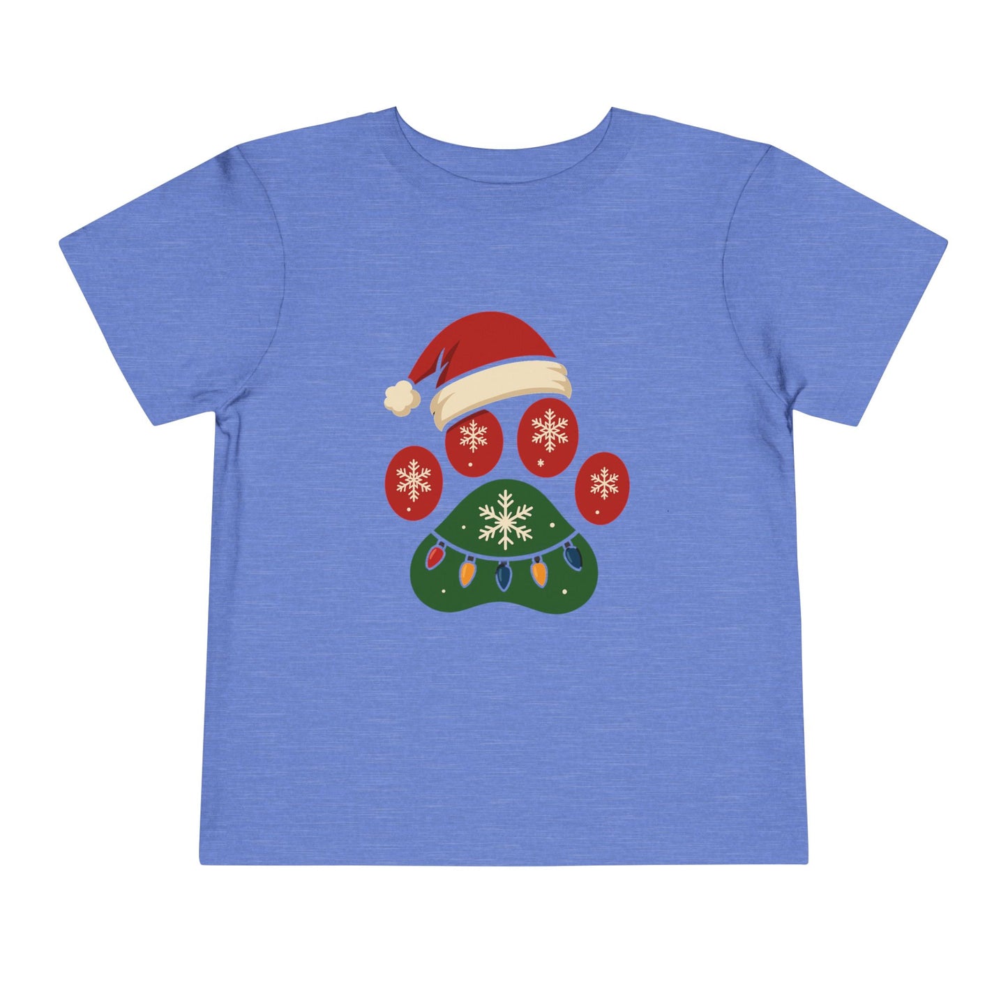 Christmas Toddler Tee with Holiday Paw Print Design, Cute Kids T-Shirt, Santa Dogs Tee, Holiday Outfit, Festive Child Shirt
