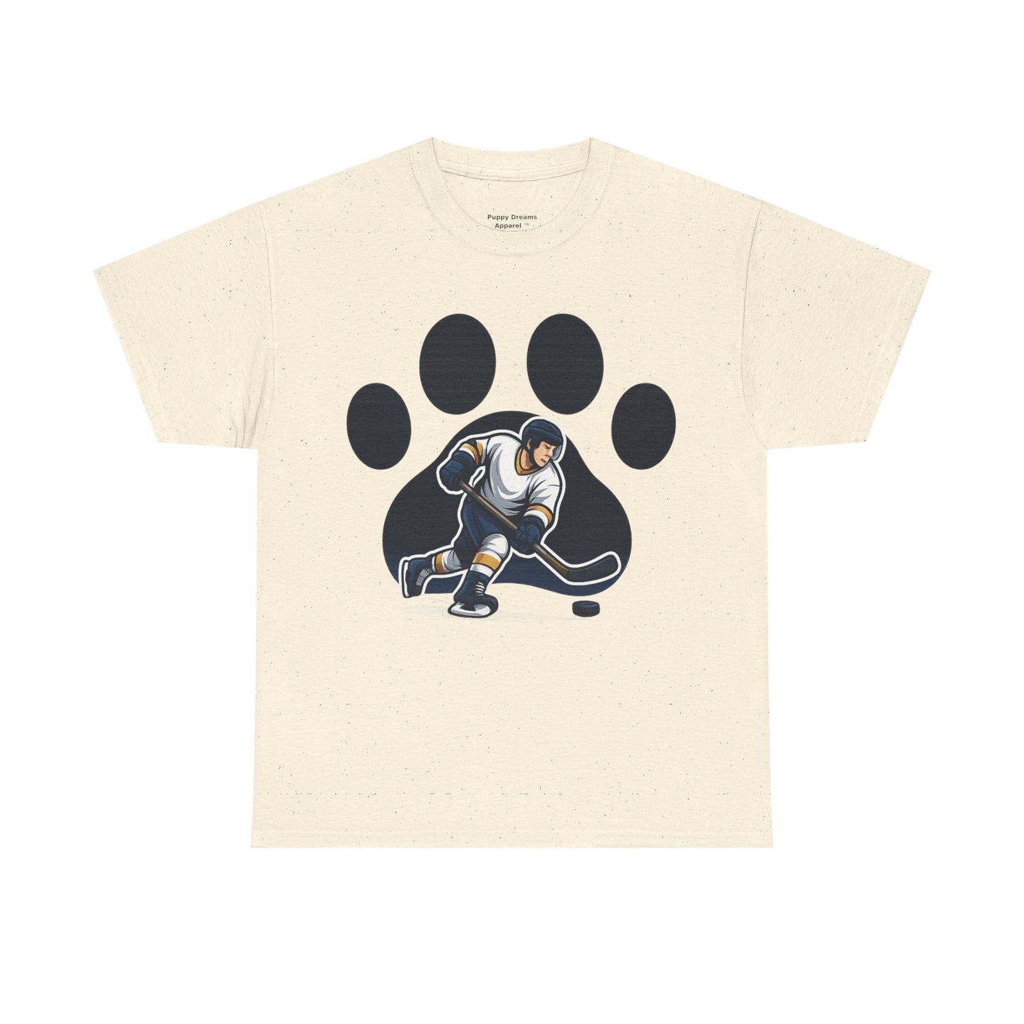 Hockey Paw Print Tee - Perfect for Ice Hockey Fans, Game Day Wear, Sports Events, Gifts for Athletes, Unisex Heavy Cotton T-Shirt