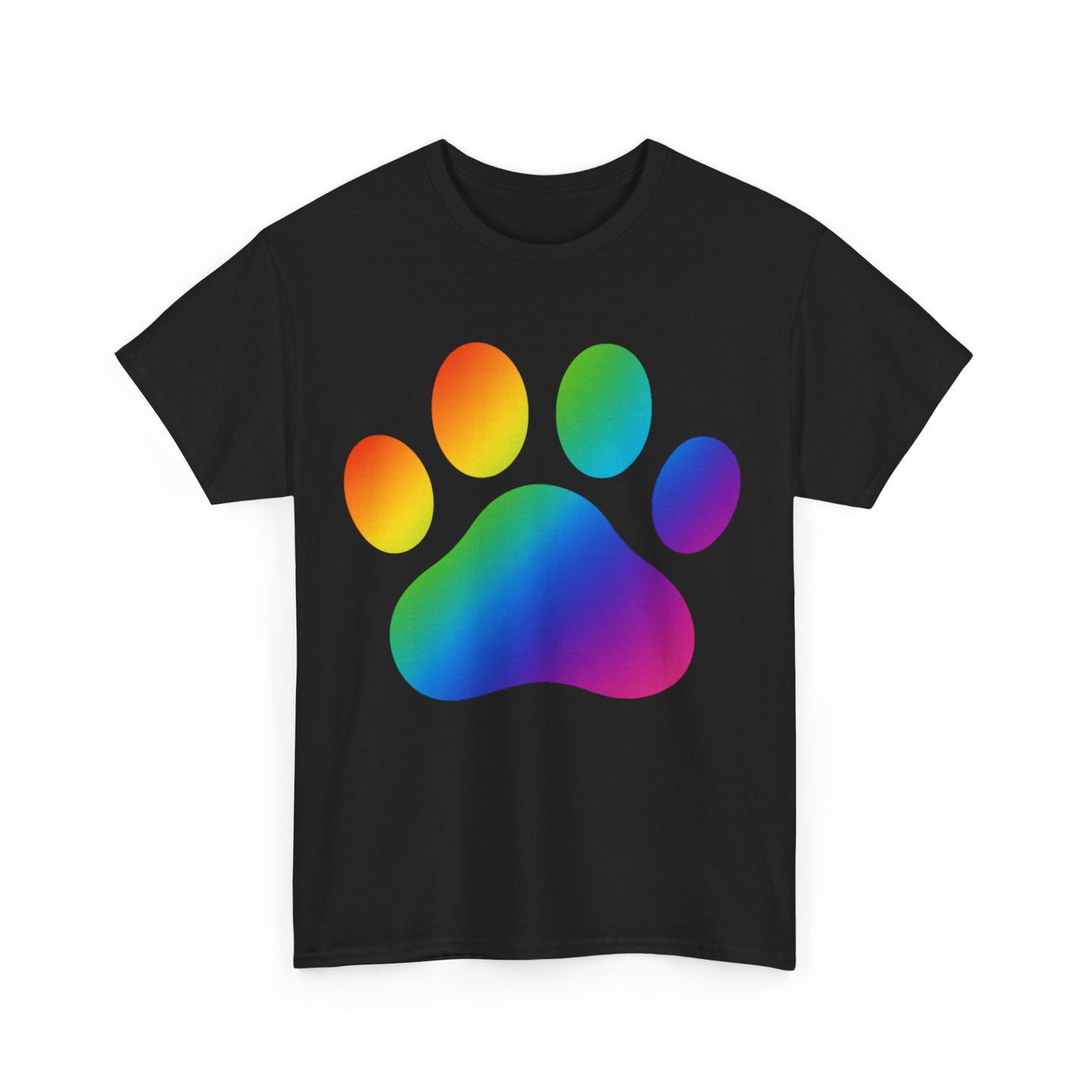 Pride Paw Print Unisex Heavy Cotton Tee | Perfect for Animal Lovers, LGBTQ+ Events, Dog Lovers, Casual Wear, Gift