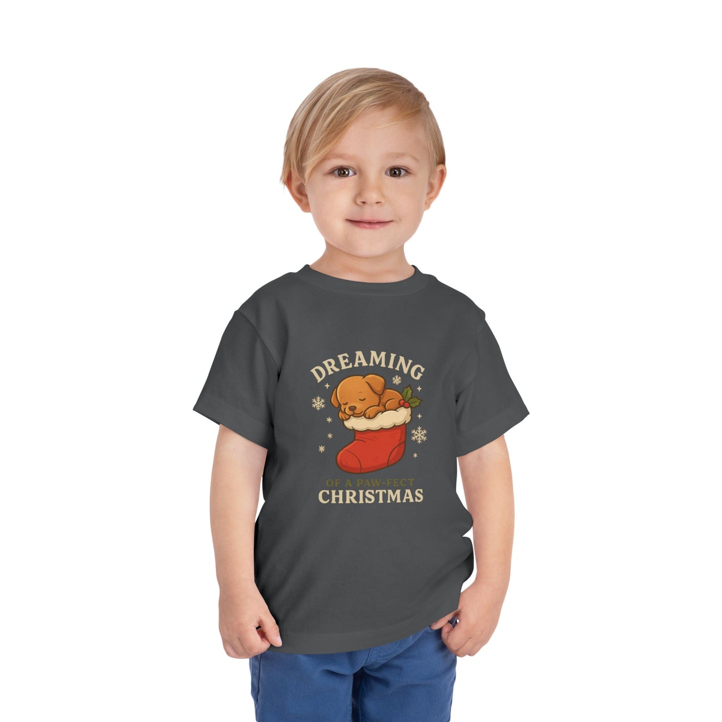 Dreaming of a Paw-Fect Christmas Toddler Tee | Adorable Short Sleeve Shirt for Holidays, Christmas Gift, Baby Shower, Cute Outfit, [...]