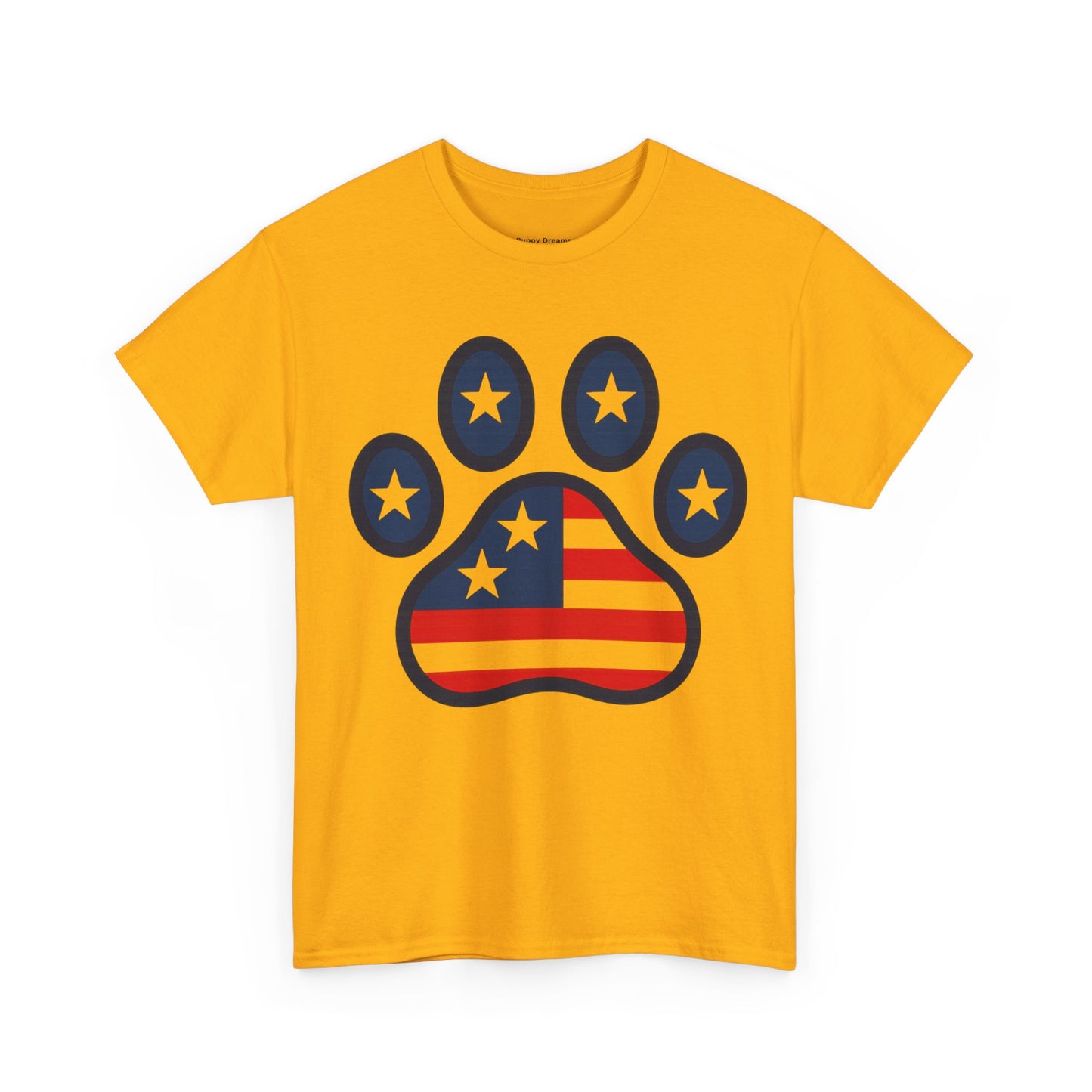 Patriotic Paw Print Tee, Cute Pet Lover T-shirt, Fashion Gift for Dog Owners, 4th of July Shirt, Casual Cotton Top