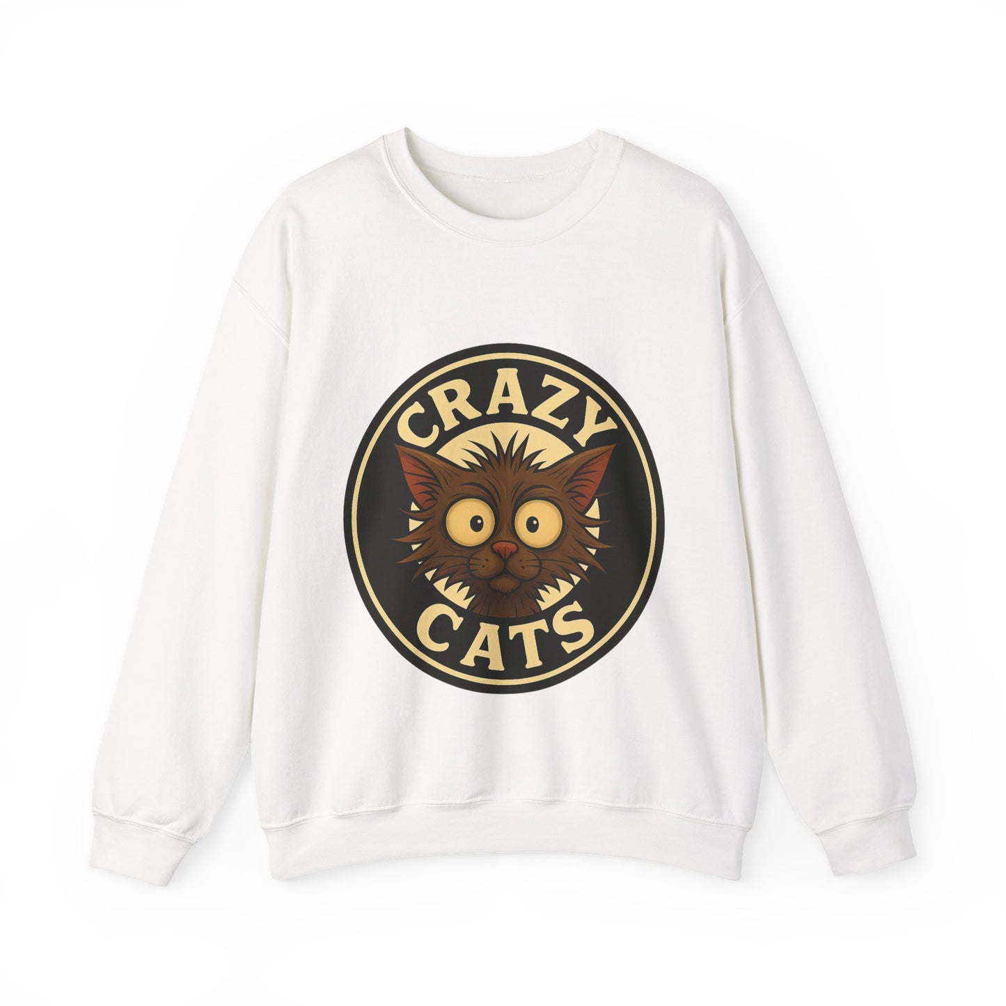 Crazy Cats Crewneck Sweatshirt — Vintage Cat Graphic Pullover