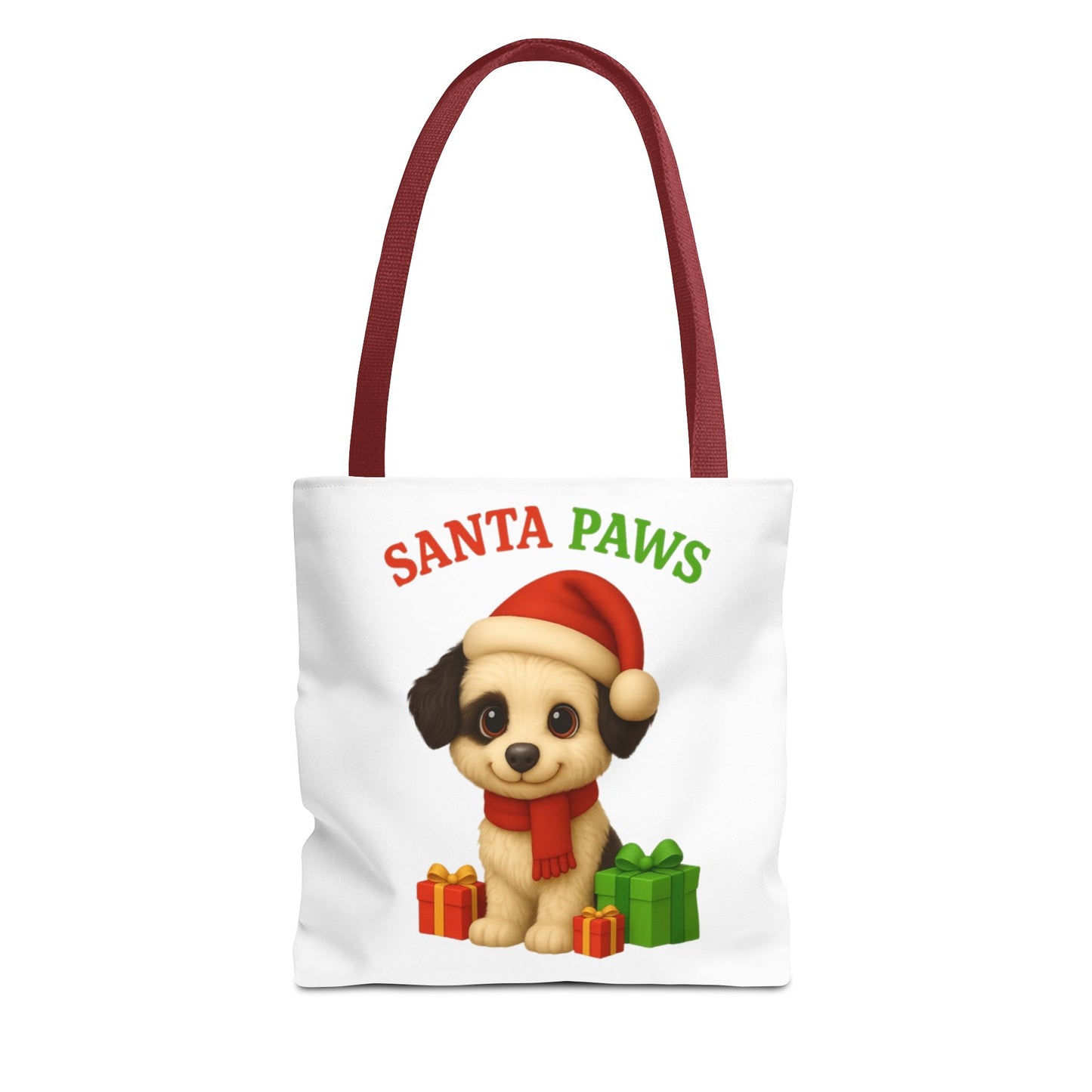 Christmas Dog Tote Bag, Pet Lover Gift, Santa Paws Eco-friendly Bag, Holiday Shopping Tote, Cute Puppy Design, Dog Owner Accessory