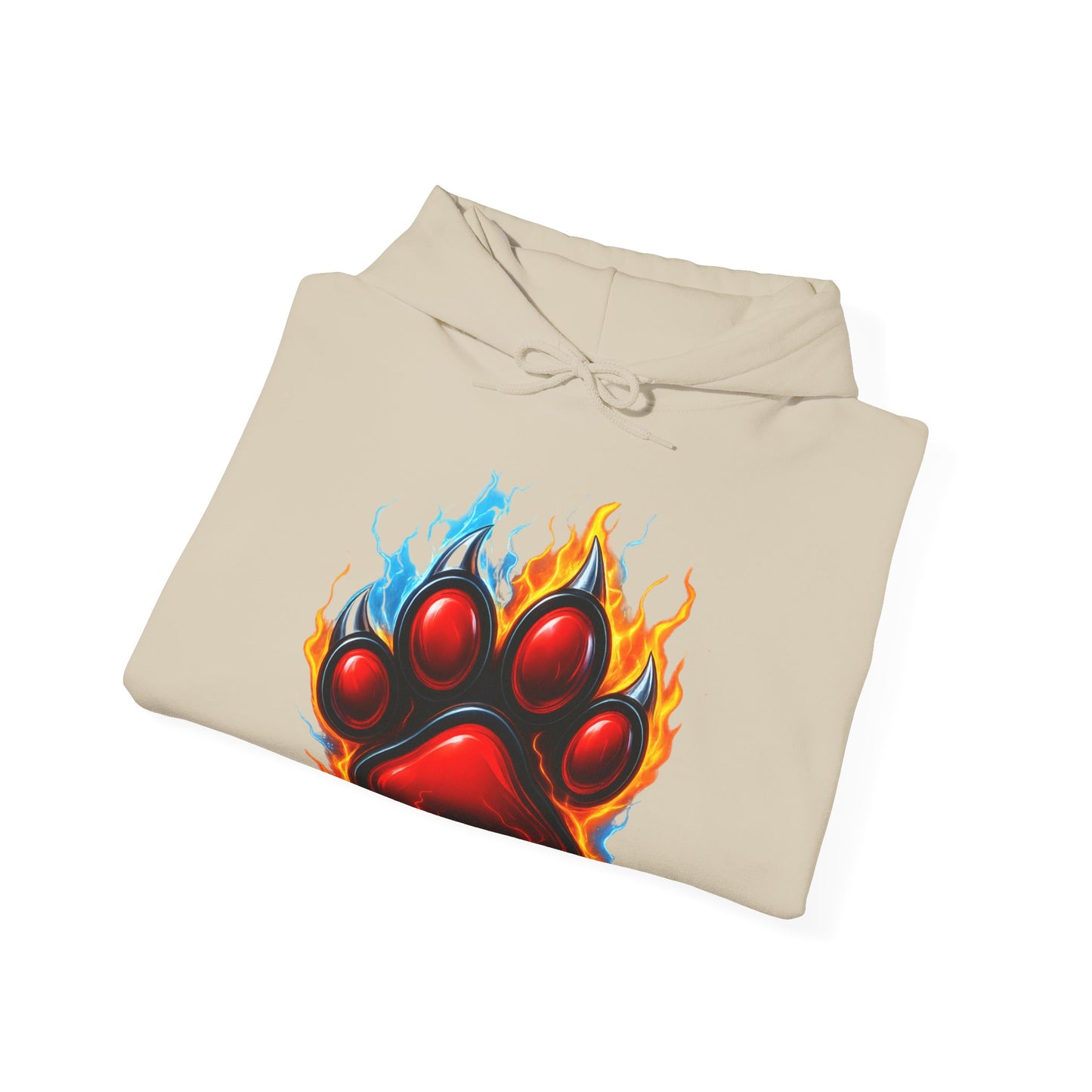 Fierce Flame Paw Print Hoodie, Cozy Sweatshirt for Animal Lovers, Perfect Gift for Pet Owners, Great for Birthdays or Holidays, Unisex