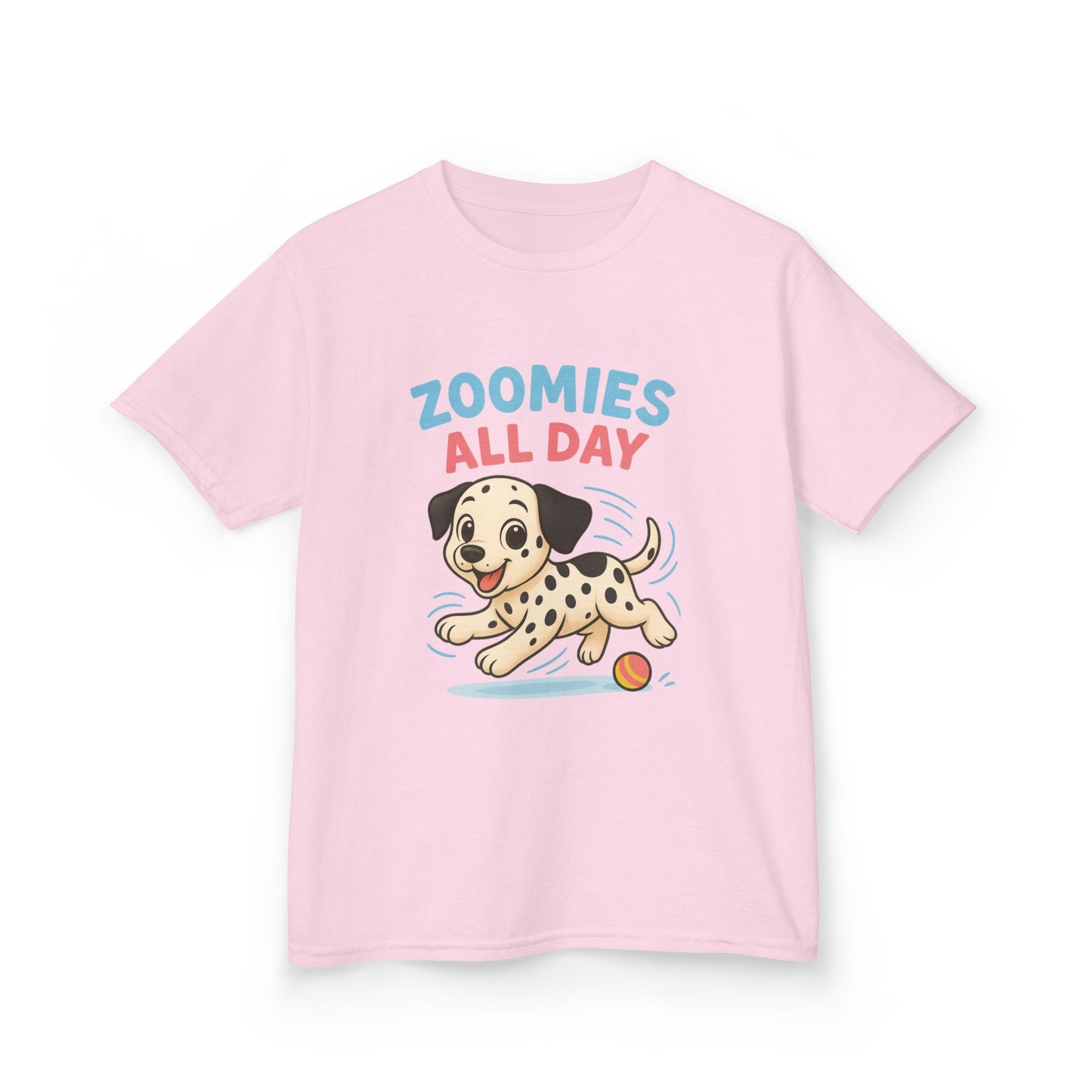 Kids Dalmatian Zoomies Tee, Funny Dog T-Shirt, Kids Playwear, Animal Lover Gift, Pet-Themed Apparel