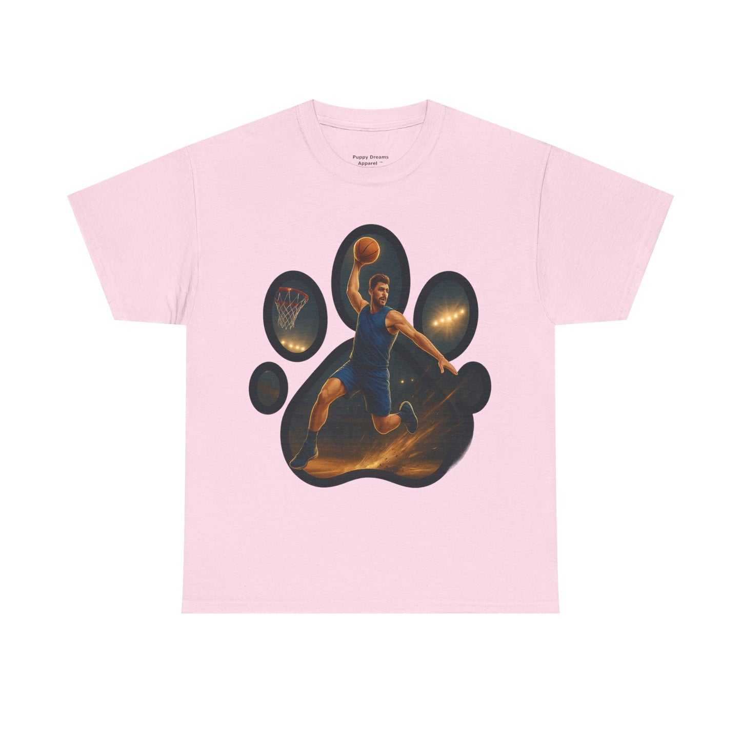 Paw Print Sports Tee | Unisex Heavy Cotton T-Shirt, Animal Lover Gift, Athletes Apparel, Cool Gym Wear, Unique Pet Lover Gift