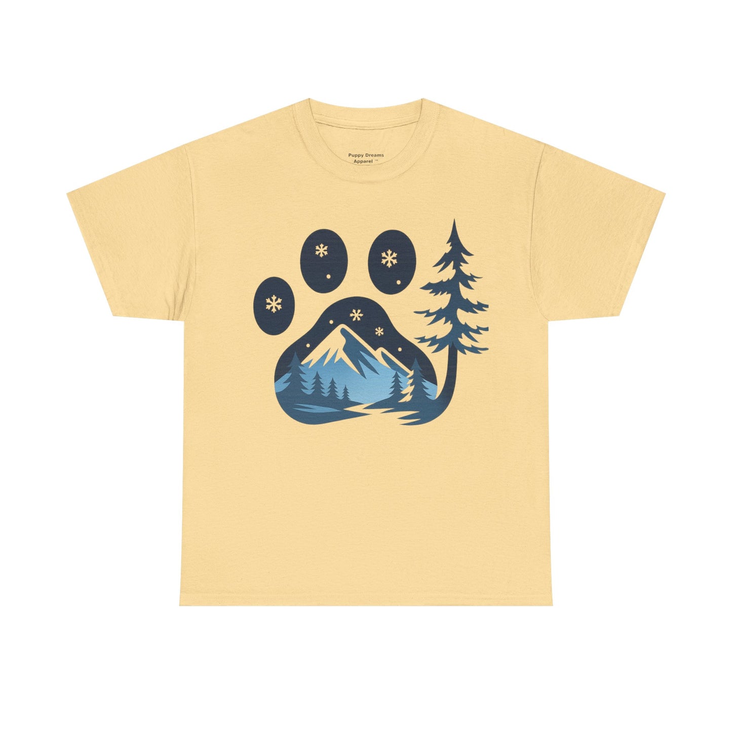 Mountain Paw Print Tee, Nature Lover Gift, Hiking T-Shirt, Animal Print Shirt, Unisex Graphic Tee, Outdoor Adventure Wear