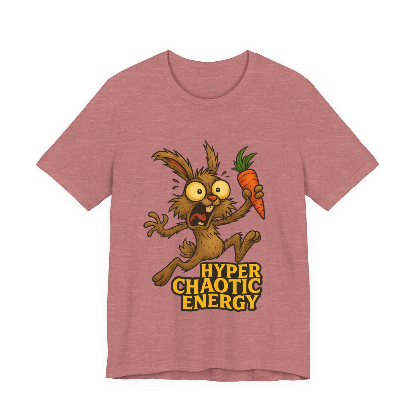 Rabbit Cartoon Tee - "Hyper Chaotic Energy" / "Rabbits Let Me Overthink About It" Graphic T-Shirt