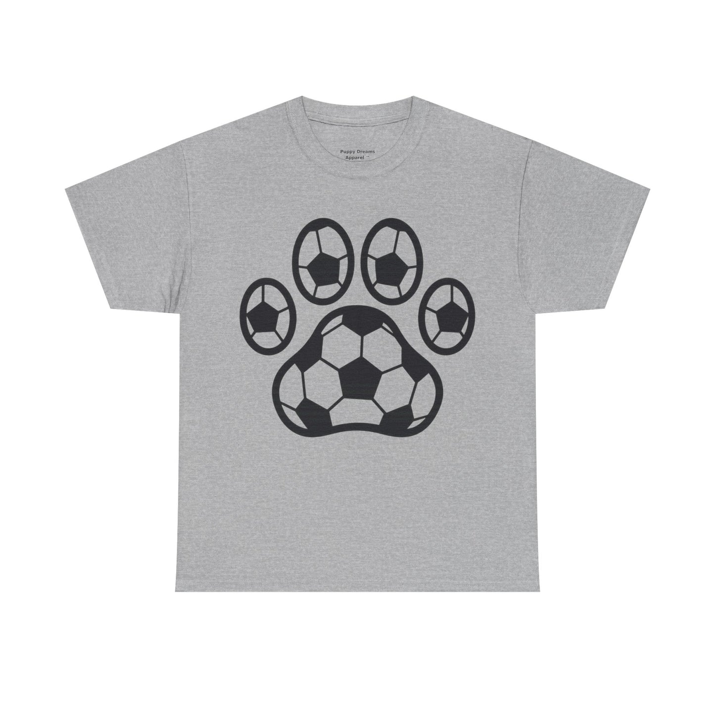 Soccer Paw Print T-Shirt - Pet Lover Gift, Unisex Tee, Football Shirt, Animal Lover Apparel, Sports Fan Gift