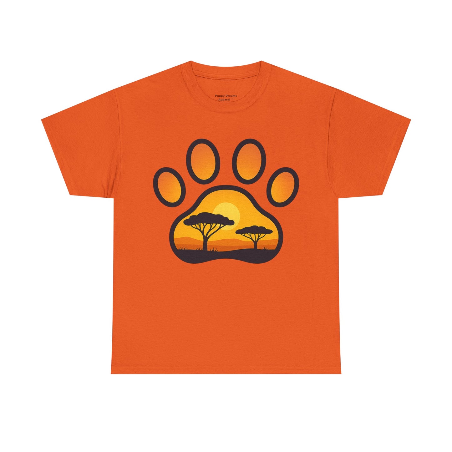 Sunset Paw Print Unisex Tee, Animal Lover Shirt, Nature Graphic T-Shirt, Gift for Pet Owners, Outdoor Adventure Apparel