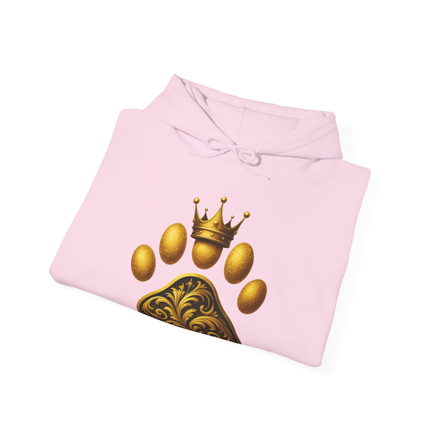 Royal Paw Print Hooded Sweatshirt - Cozy Pet-Themed Gift, Casual Wear, Animal Lover Hoodie, Unique Pet Owner Apparel, Gift for Dog Lovers