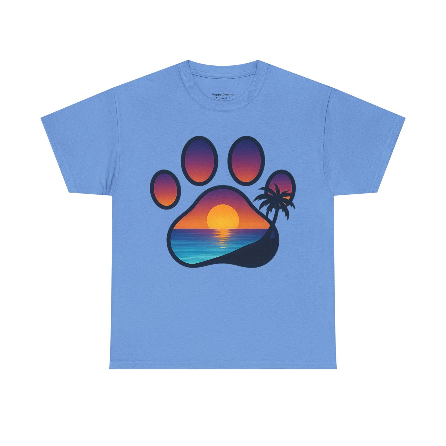 Sunset Beach Paw Print Tee | Pet Lovers Shirt, Gift for Dog Owners, Casual Wear, Summer Vibes, Animal Lover Apparel