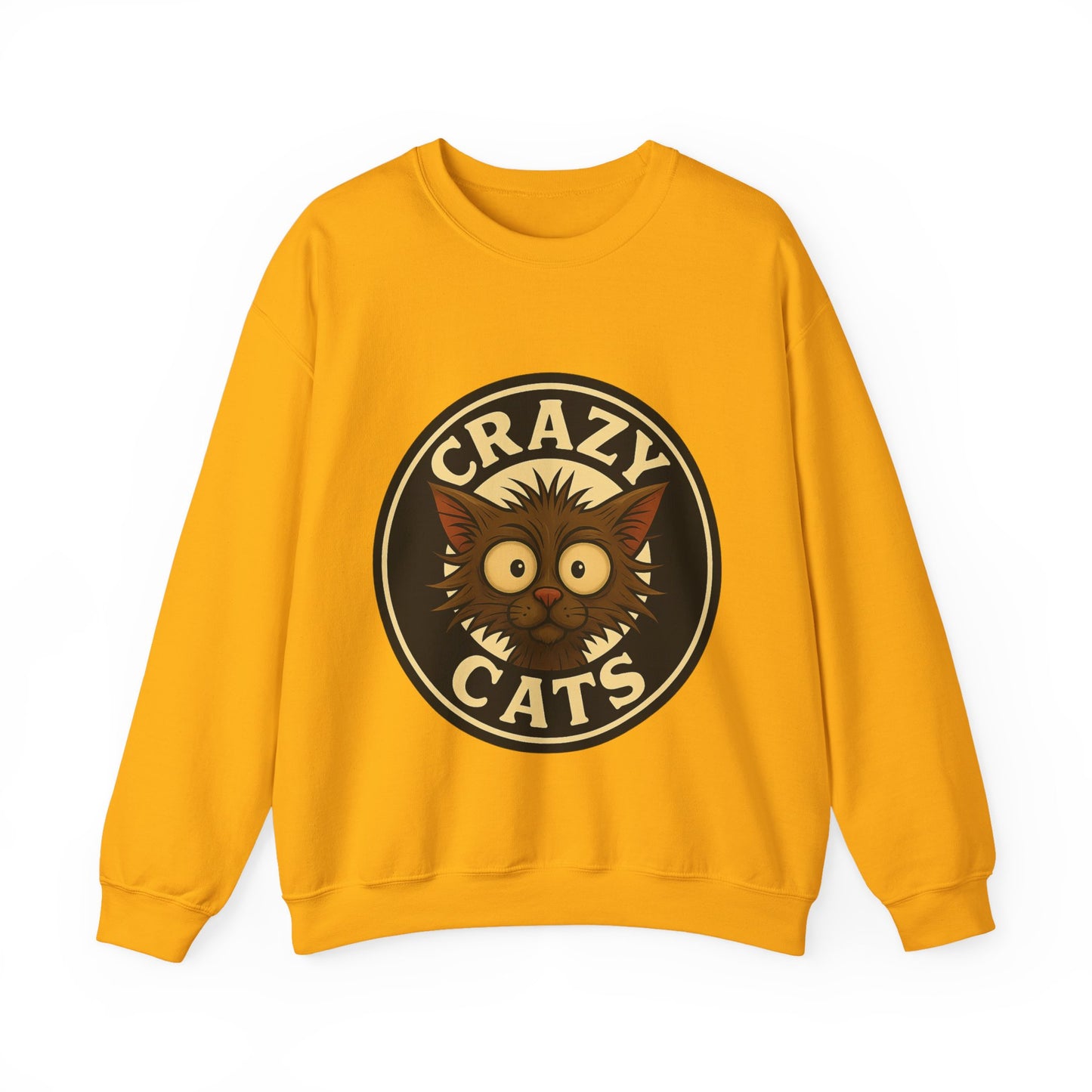 Crazy Cats Crewneck Sweatshirt — Vintage Cat Graphic Pullover