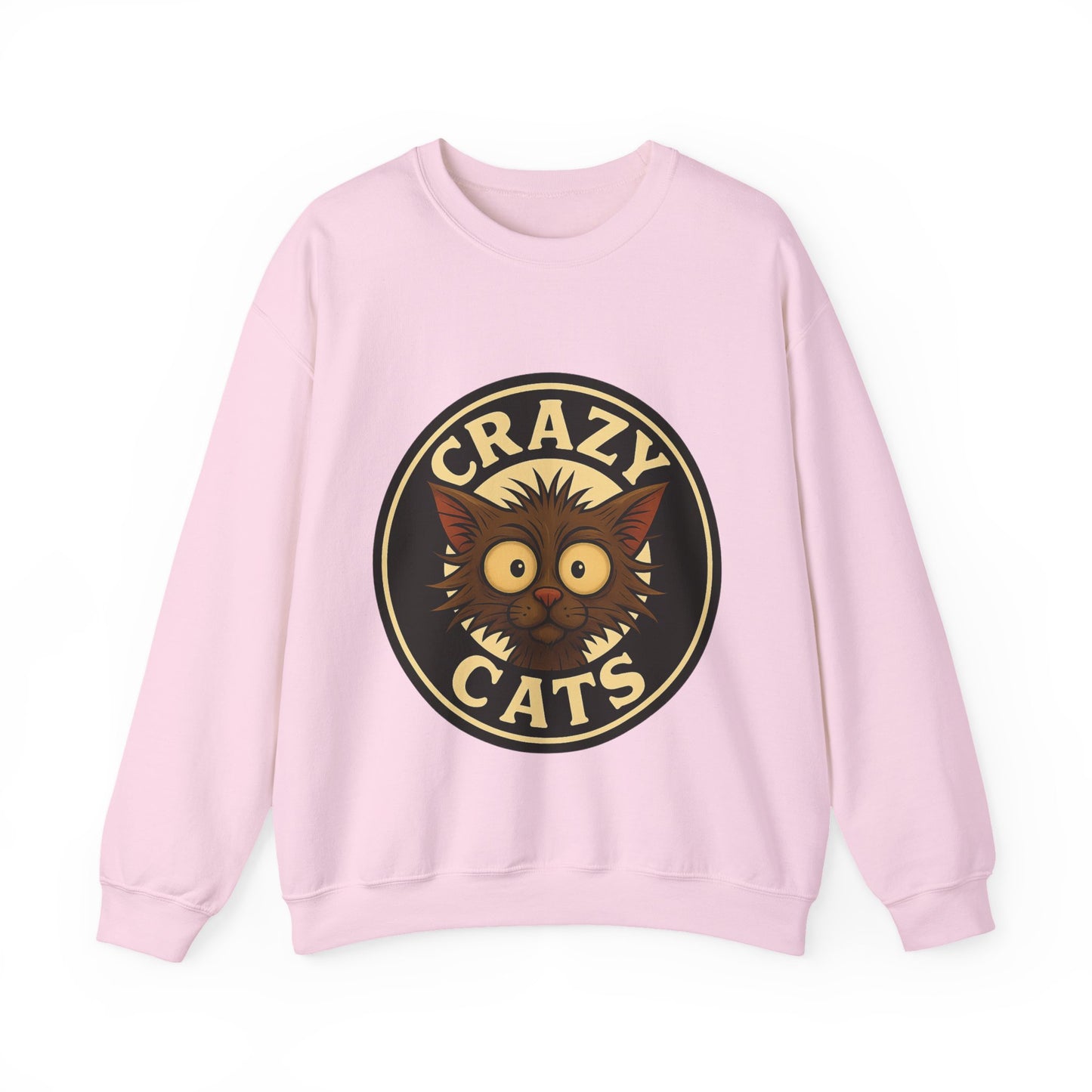 Crazy Cats Crewneck Sweatshirt — Vintage Cat Graphic Pullover