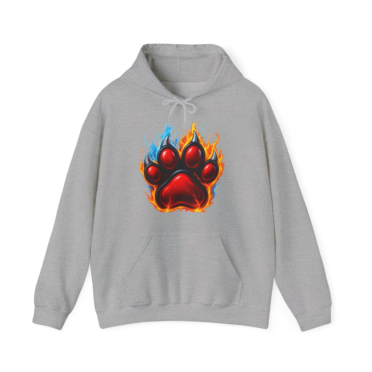 Fierce Flame Paw Print Hoodie, Cozy Sweatshirt for Animal Lovers, Perfect Gift for Pet Owners, Great for Birthdays or Holidays, Unisex