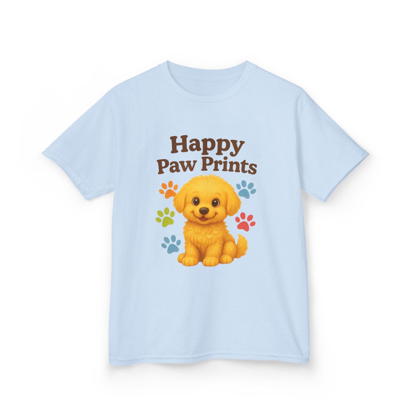 Cute Puppy Kids Tee - Happy Paw Prints T-Shirt, Animal Lover Gift, Youth Apparel, Birthday Gift, Pet-Themed Clothing