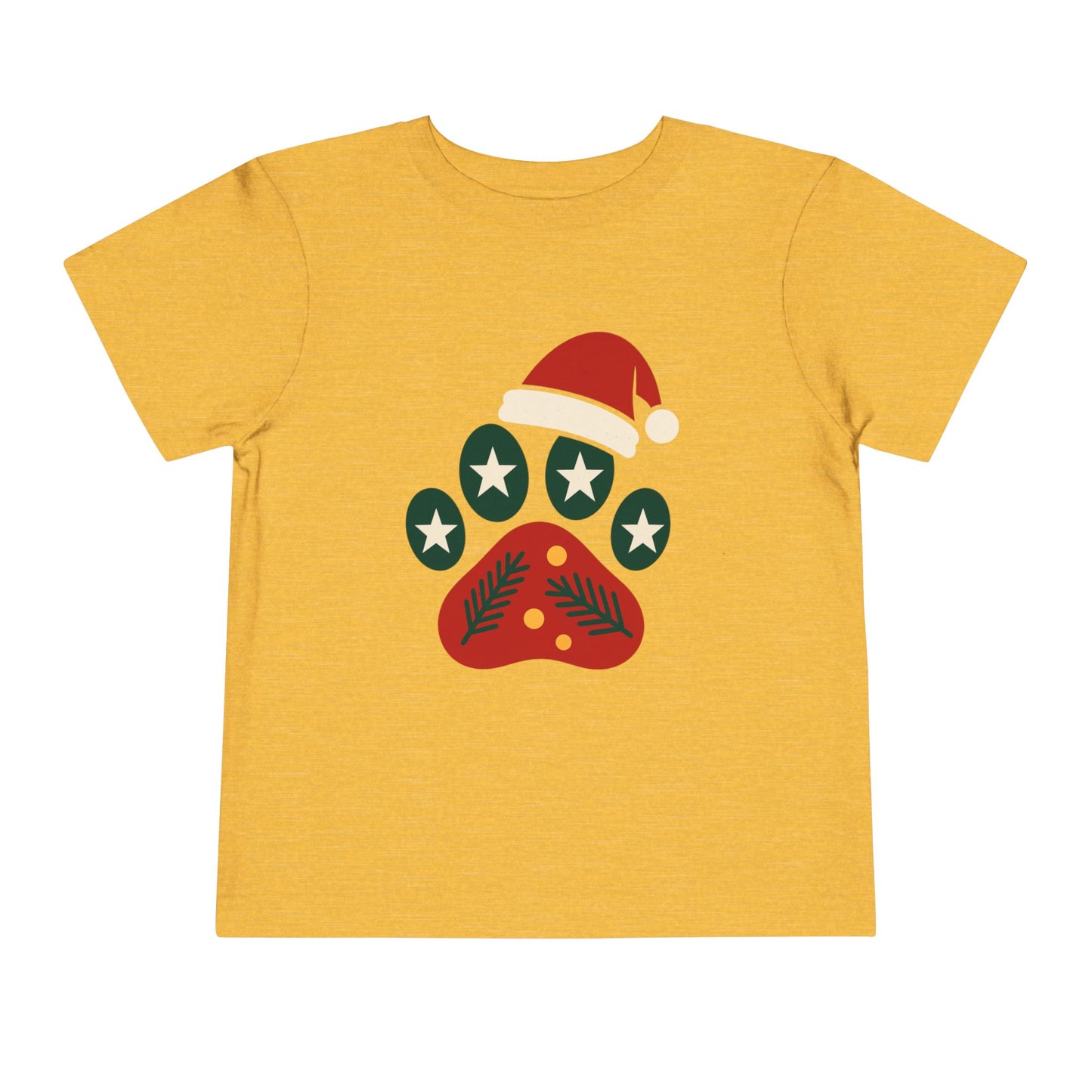 Festive Toddler Tee with Christmas Paw Print Design, Holiday Outfit, Kids Christmas Shirt, Cute Gift for Toddlers, Infant Apparel