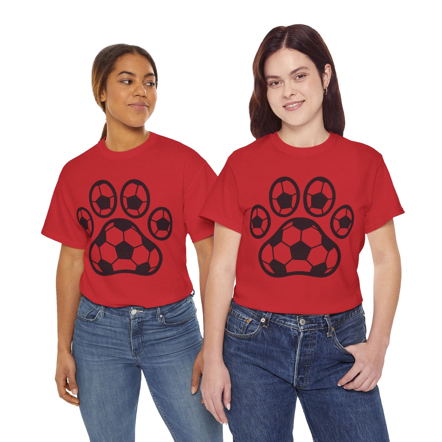 Soccer Paw Print T-Shirt - Pet Lover Gift, Unisex Tee, Football Shirt, Animal Lover Apparel, Sports Fan Gift