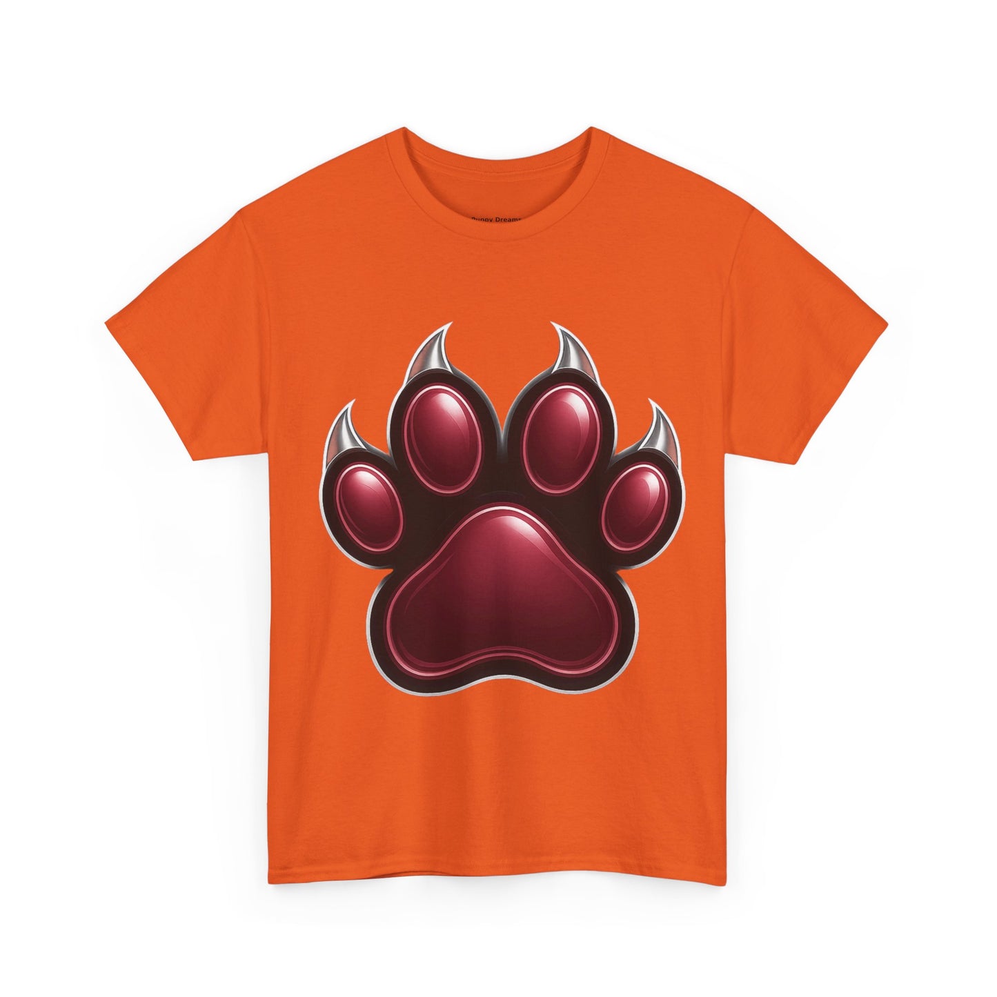 Stylish Unisex Heavy Cotton Tee with Bold Red Paw Print, Pet Lover Gift, Animal Rescue Fundraiser, Casual Wear, Everyday Essentials