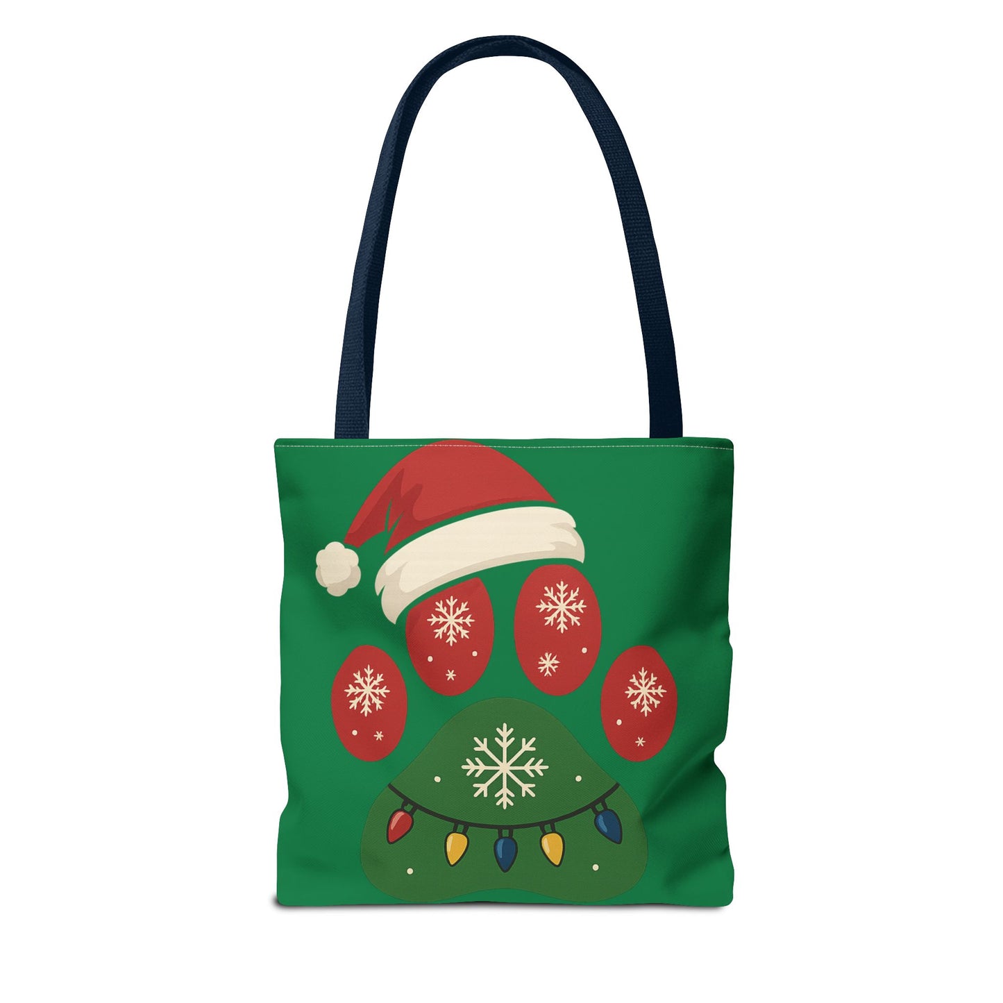Festive Animal Paw Print Tote Bag, Holiday Shopper Tote, Christmas Gift Bag, Eco-Friendly Holiday Tote, Pet Lover's Tote
