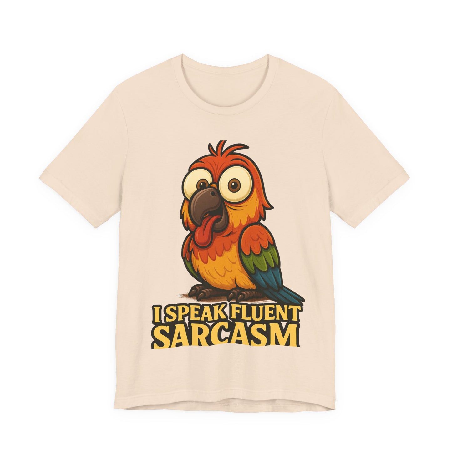 Sarcastic Parrot T-Shirt — "I Speak Fluent Sarcasm" Graphic Tee