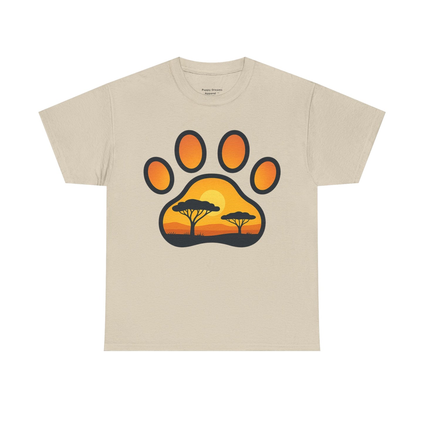 Sunset Paw Print Unisex Tee, Animal Lover Shirt, Nature Graphic T-Shirt, Gift for Pet Owners, Outdoor Adventure Apparel