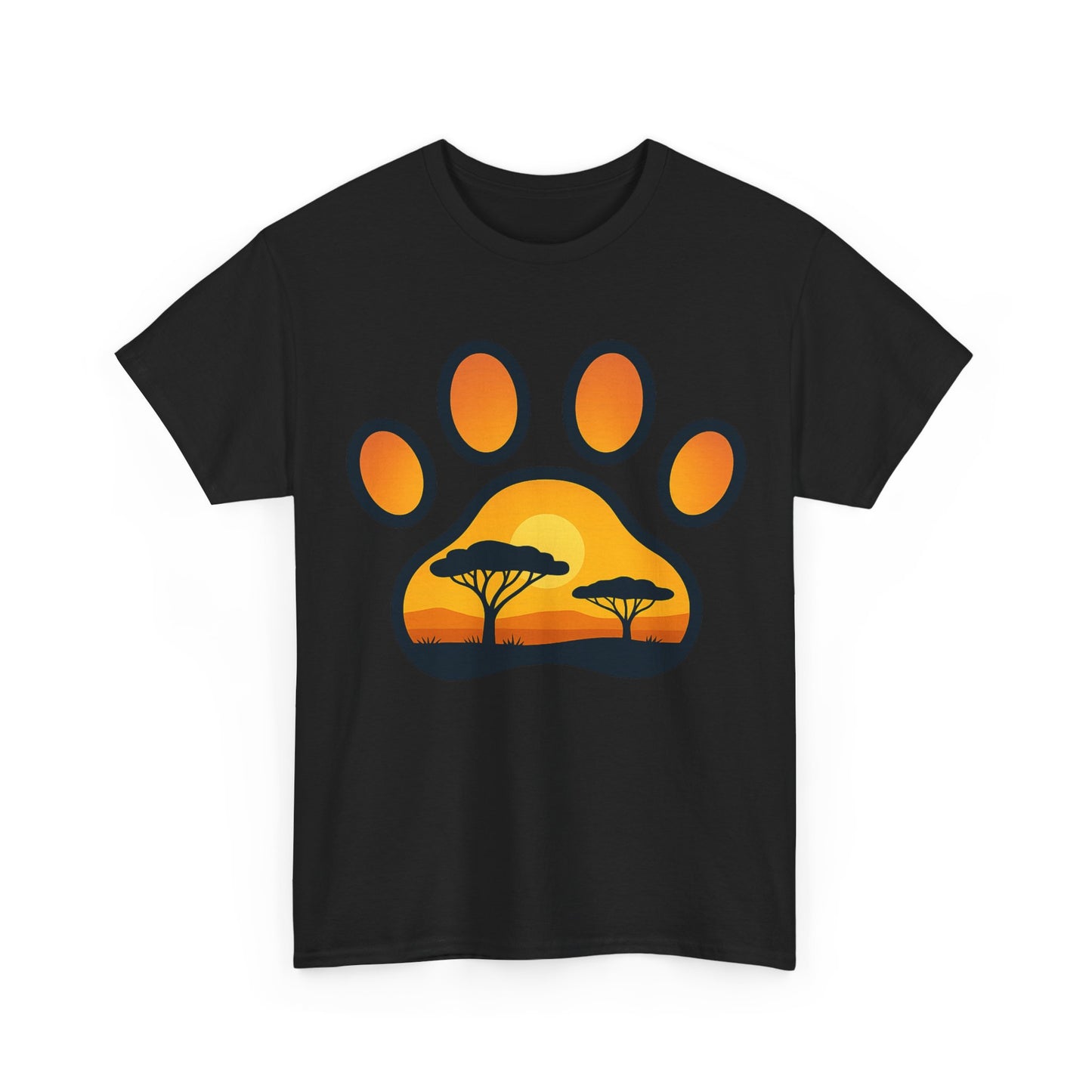 Sunset Paw Print Unisex Tee, Animal Lover Shirt, Nature Graphic T-Shirt, Gift for Pet Owners, Outdoor Adventure Apparel