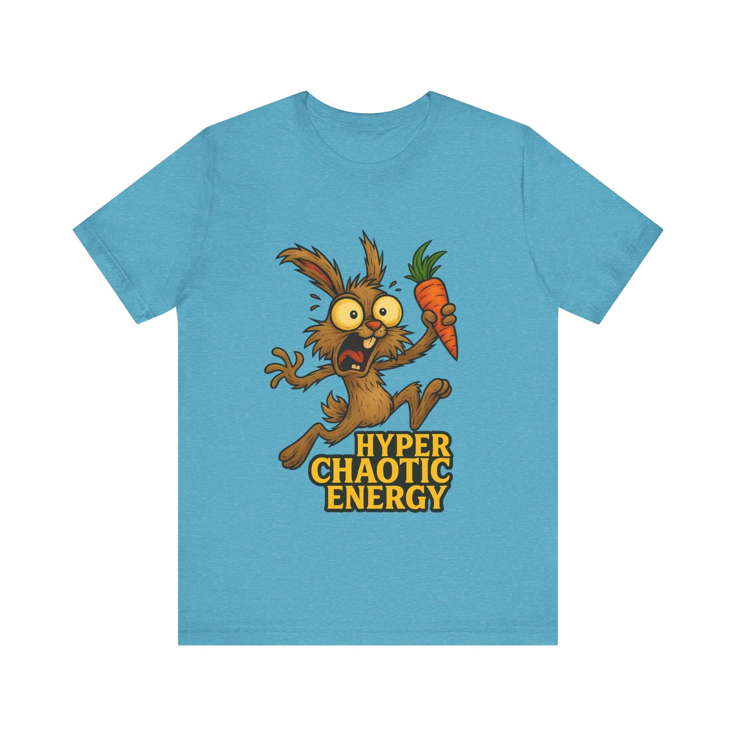 Rabbit Cartoon Tee - "Hyper Chaotic Energy" / "Rabbits Let Me Overthink About It" Graphic T-Shirt
