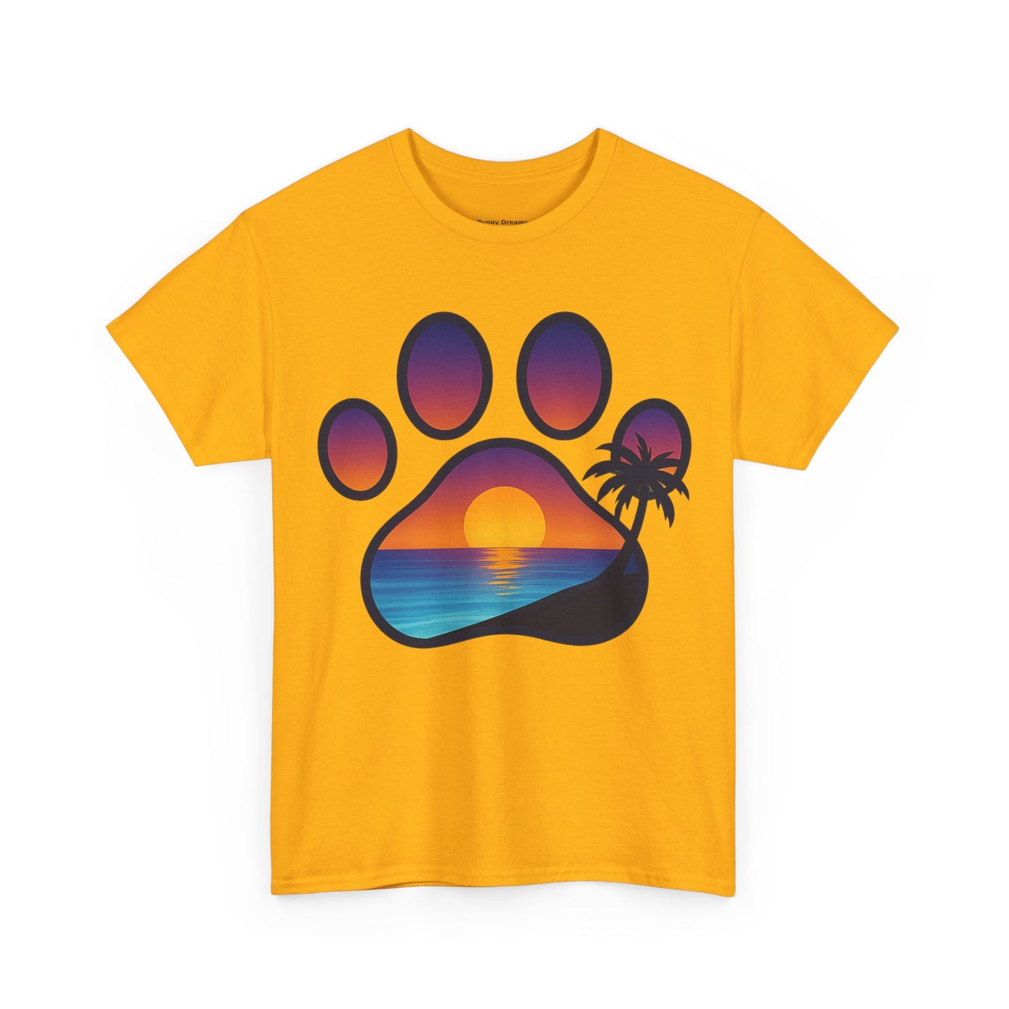 Sunset Beach Paw Print Tee | Pet Lovers Shirt, Gift for Dog Owners, Casual Wear, Summer Vibes, Animal Lover Apparel