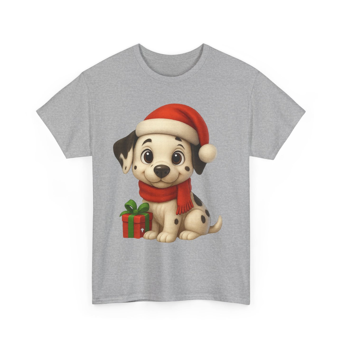 Adorable Christmas Puppy Tee - Unisex Heavy Cotton Tee