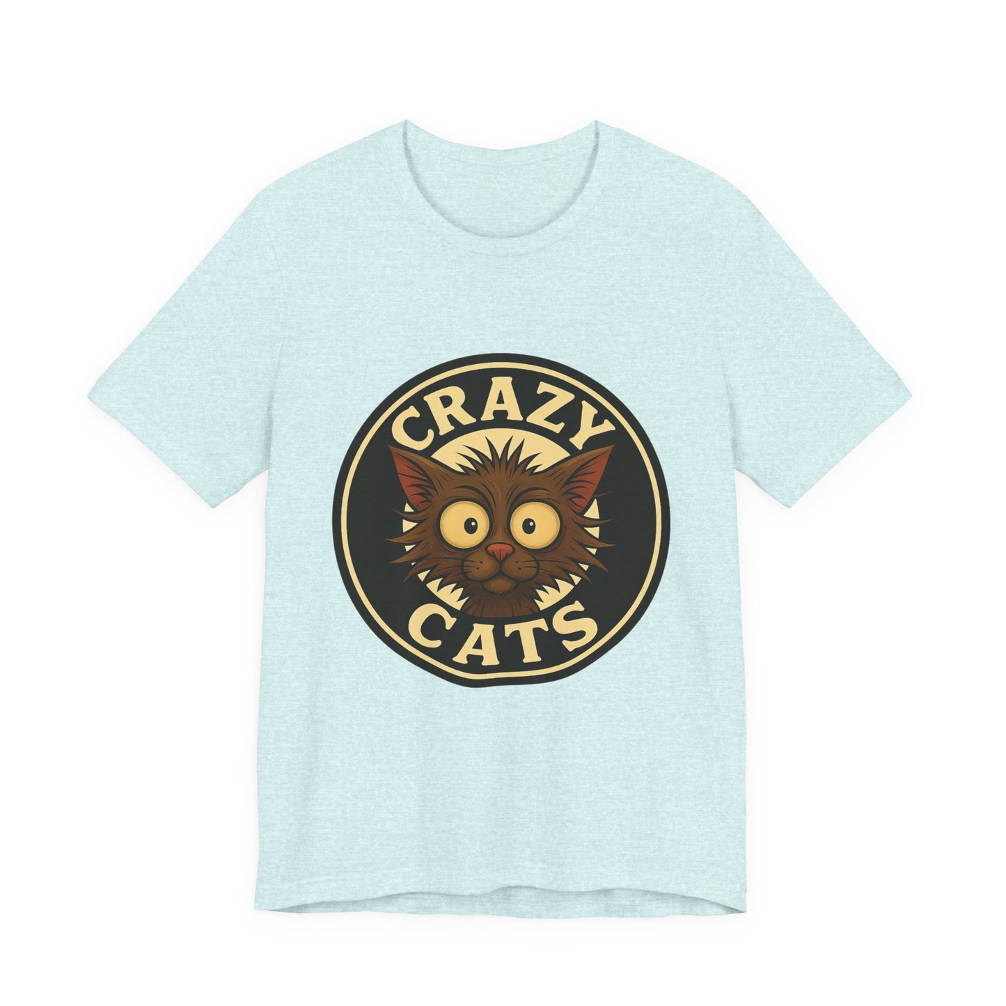 Crazy Cats T‑Shirt — Retro Cute Cat Badge Tee