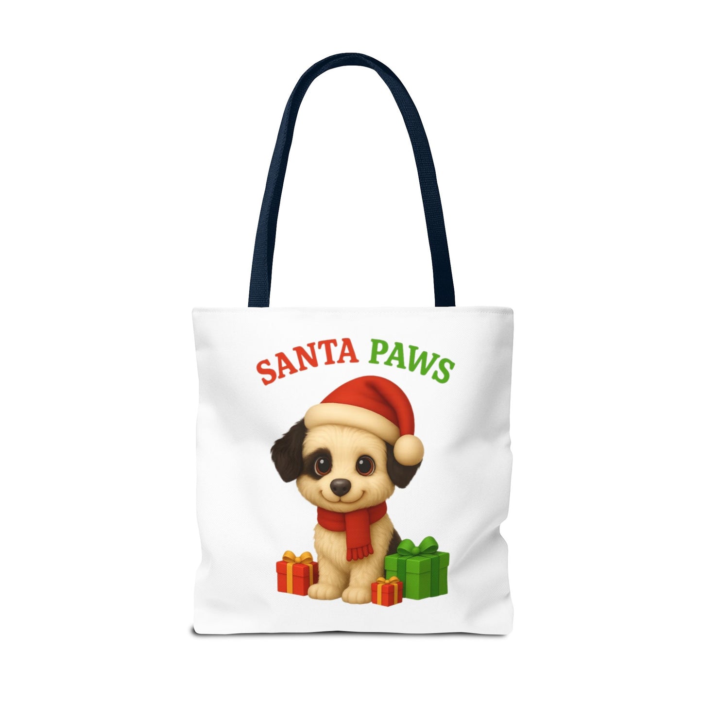 Christmas Dog Tote Bag, Pet Lover Gift, Santa Paws Eco-friendly Bag, Holiday Shopping Tote, Cute Puppy Design, Dog Owner Accessory