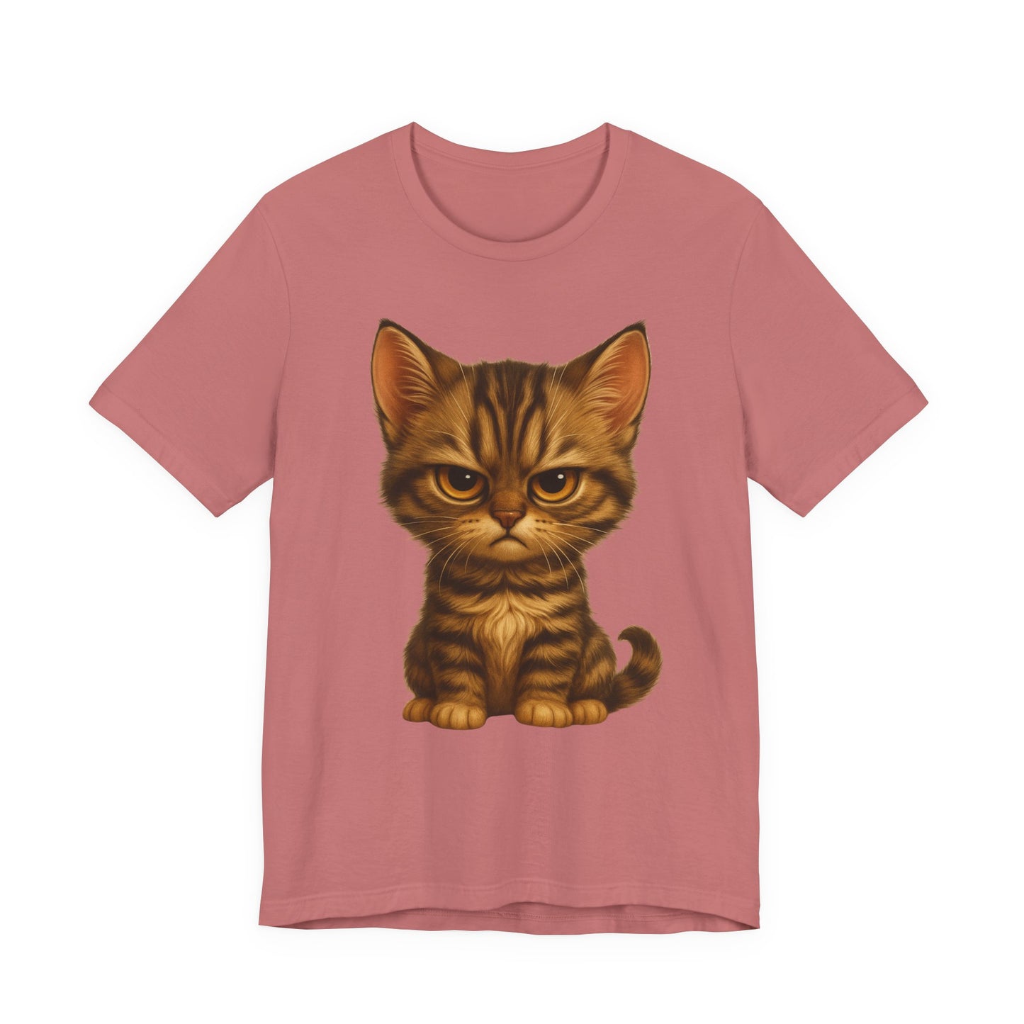 Cute Grumpy Tabby Kitten T-Shirt — Adorable Cat Graphic Tee