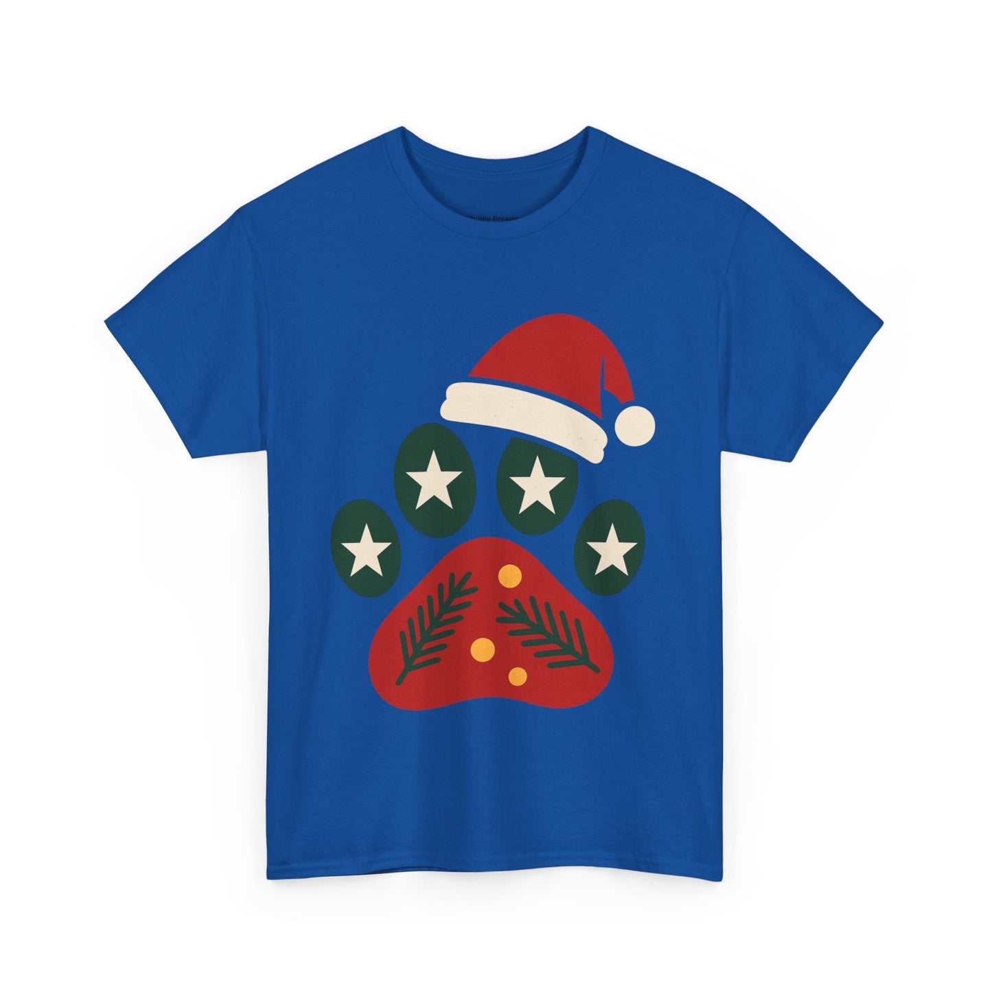 Festive Paw Print Tee, Holiday T-Shirt, Dog Lover Gift, Christmas Apparel, Unisex Cotton Shirt