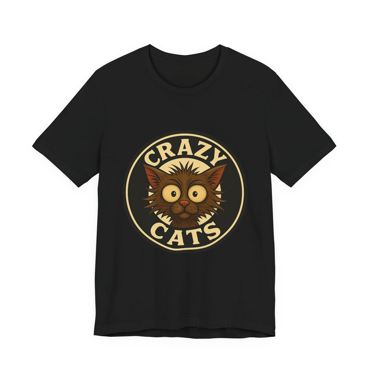 Crazy Cats T‑Shirt — Retro Cute Cat Badge Tee