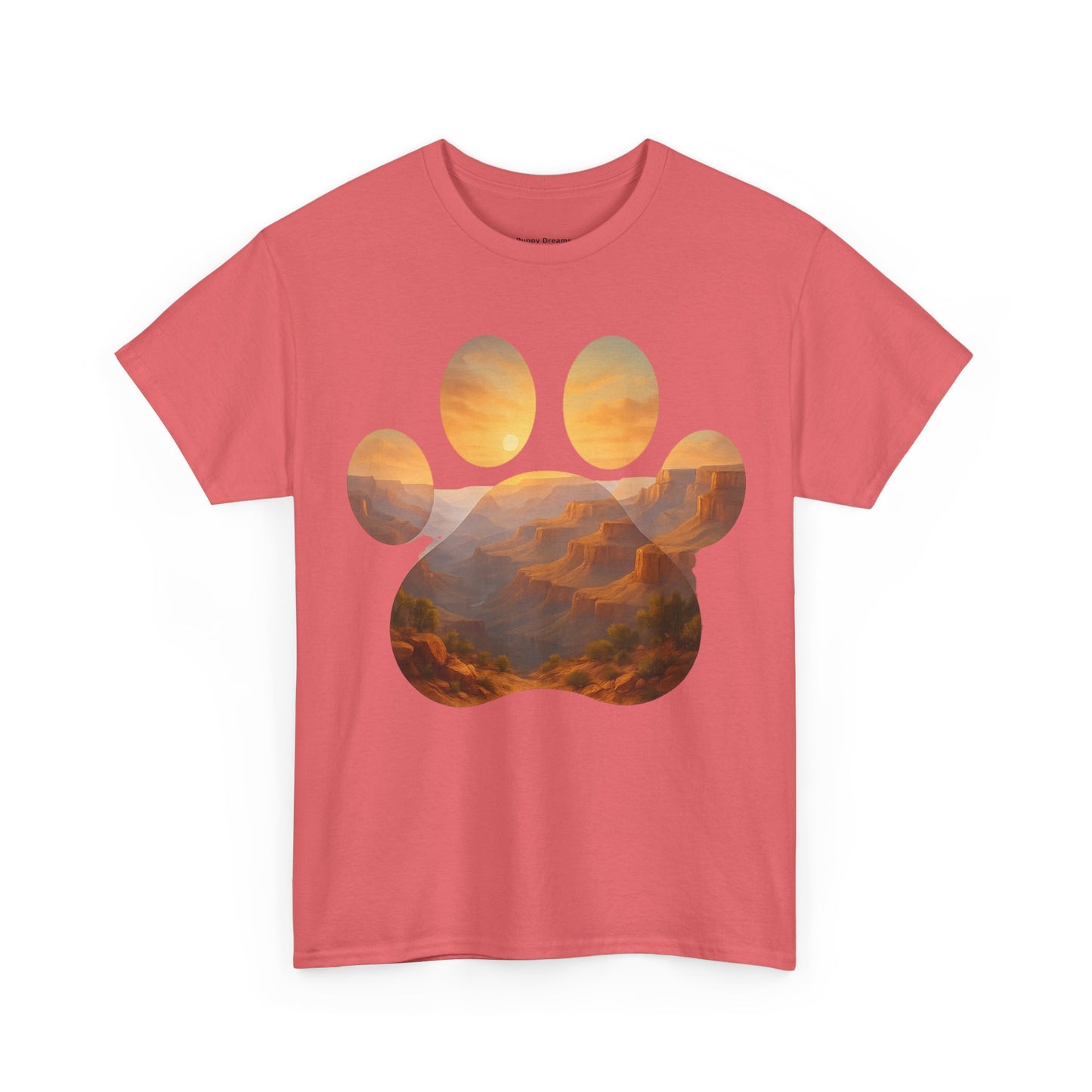 Sunset Paw Print Tee, Unisex T-Shirt for Pet Lovers, Cute Animal Graphic Shirt, Comfortable Everyday Wear, Gift for Dog Owners