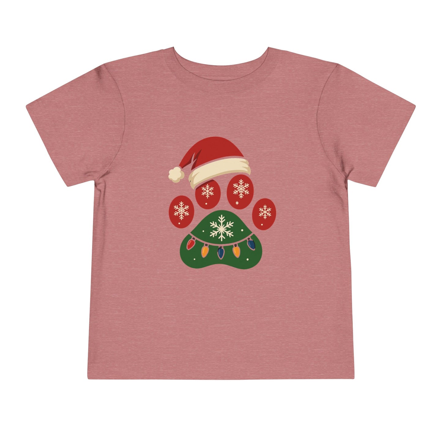 Christmas Toddler Tee with Holiday Paw Print Design, Cute Kids T-Shirt, Santa Dogs Tee, Holiday Outfit, Festive Child Shirt